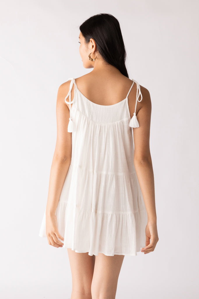 Marlowe Shoulder Tie Tiered Dress - fab'rik