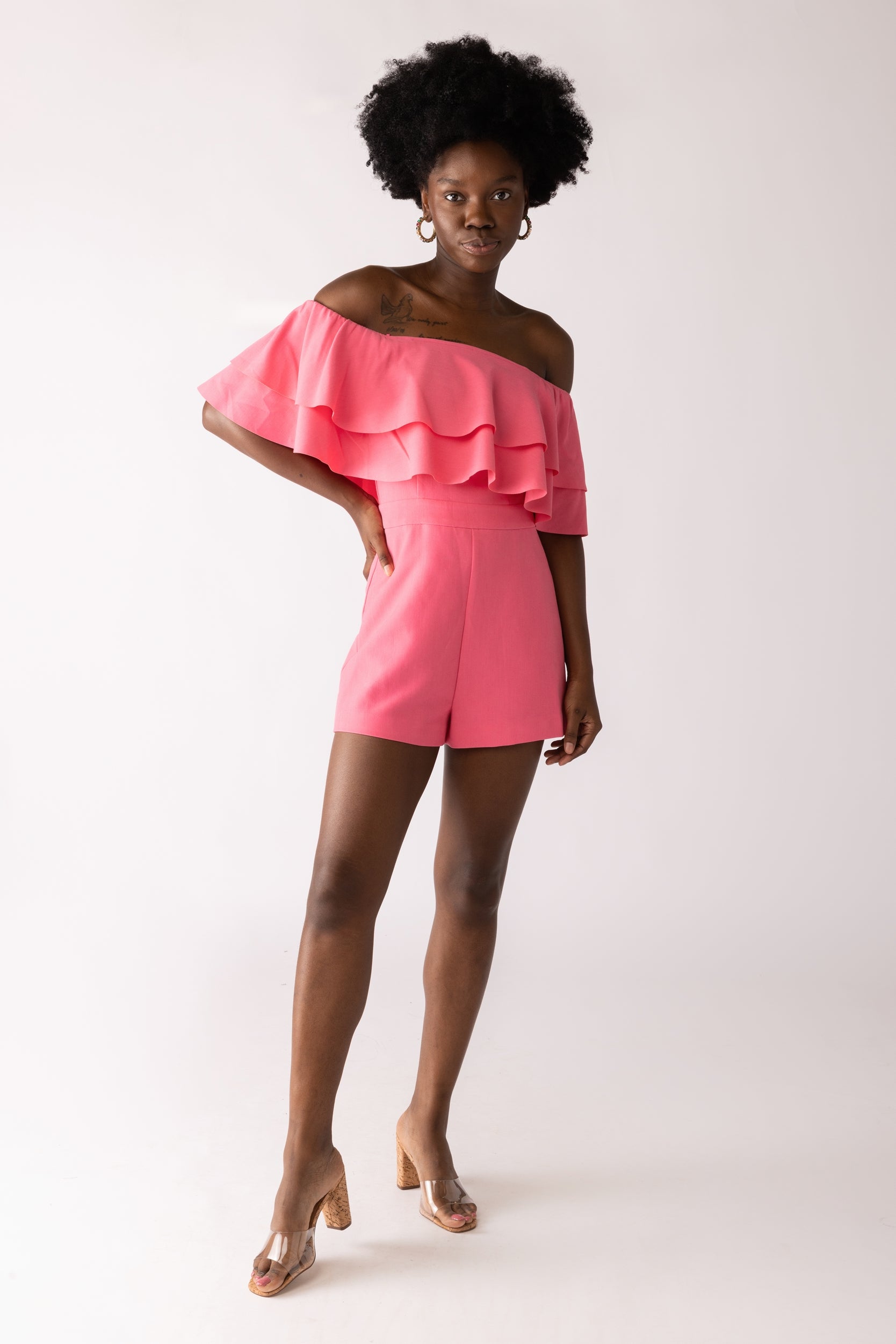 Leah Off Shoulder Romper - fab'rik