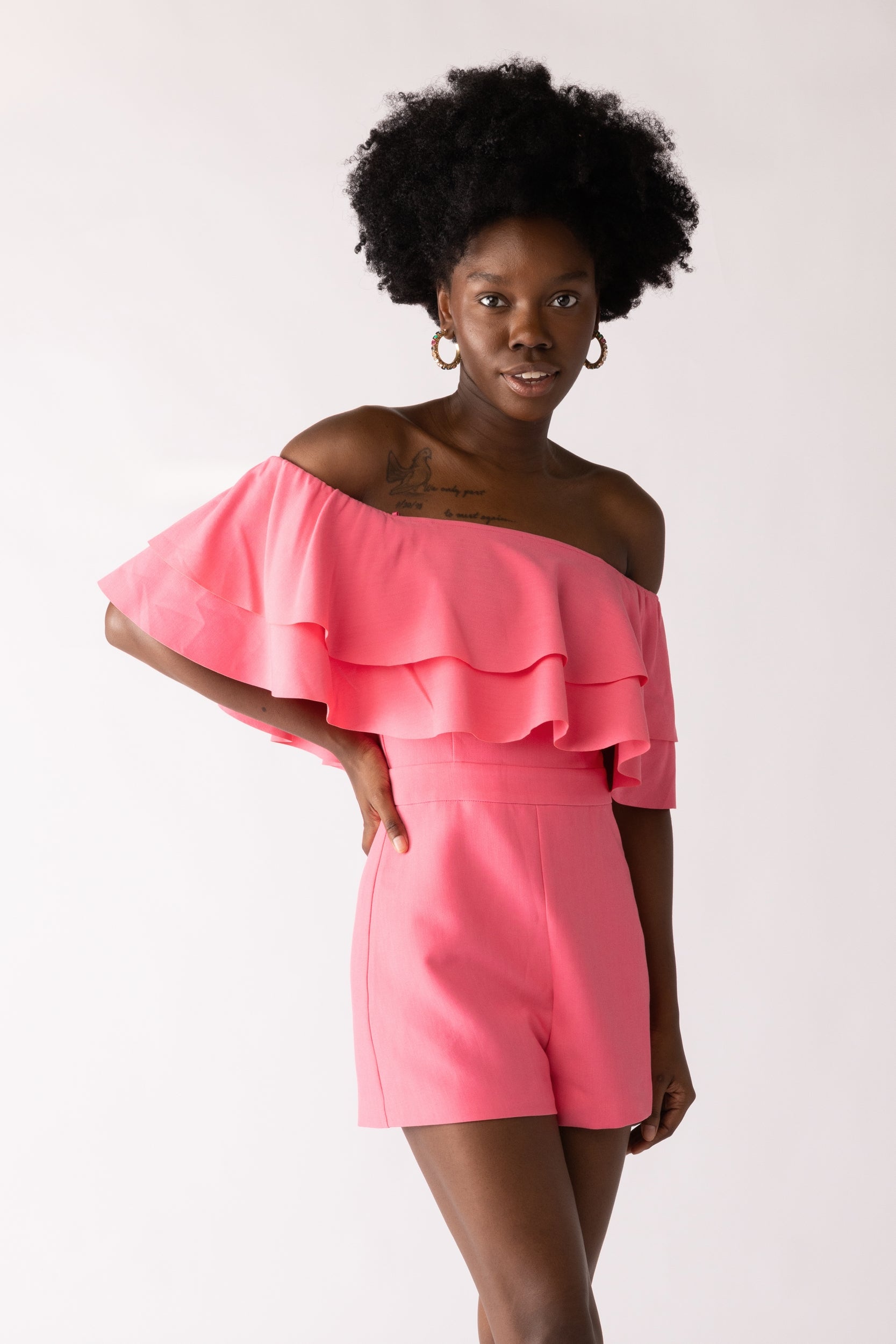 Leah Off Shoulder Romper - fab'rik