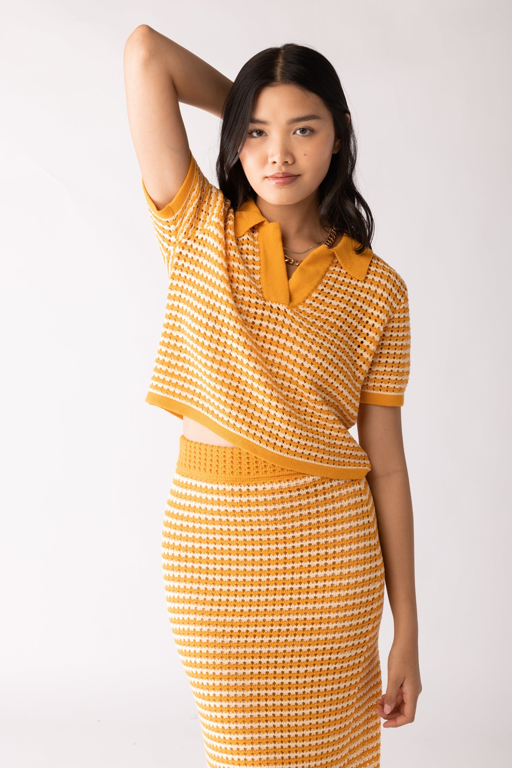 Lacie Crochet Collared Top - fab'rik