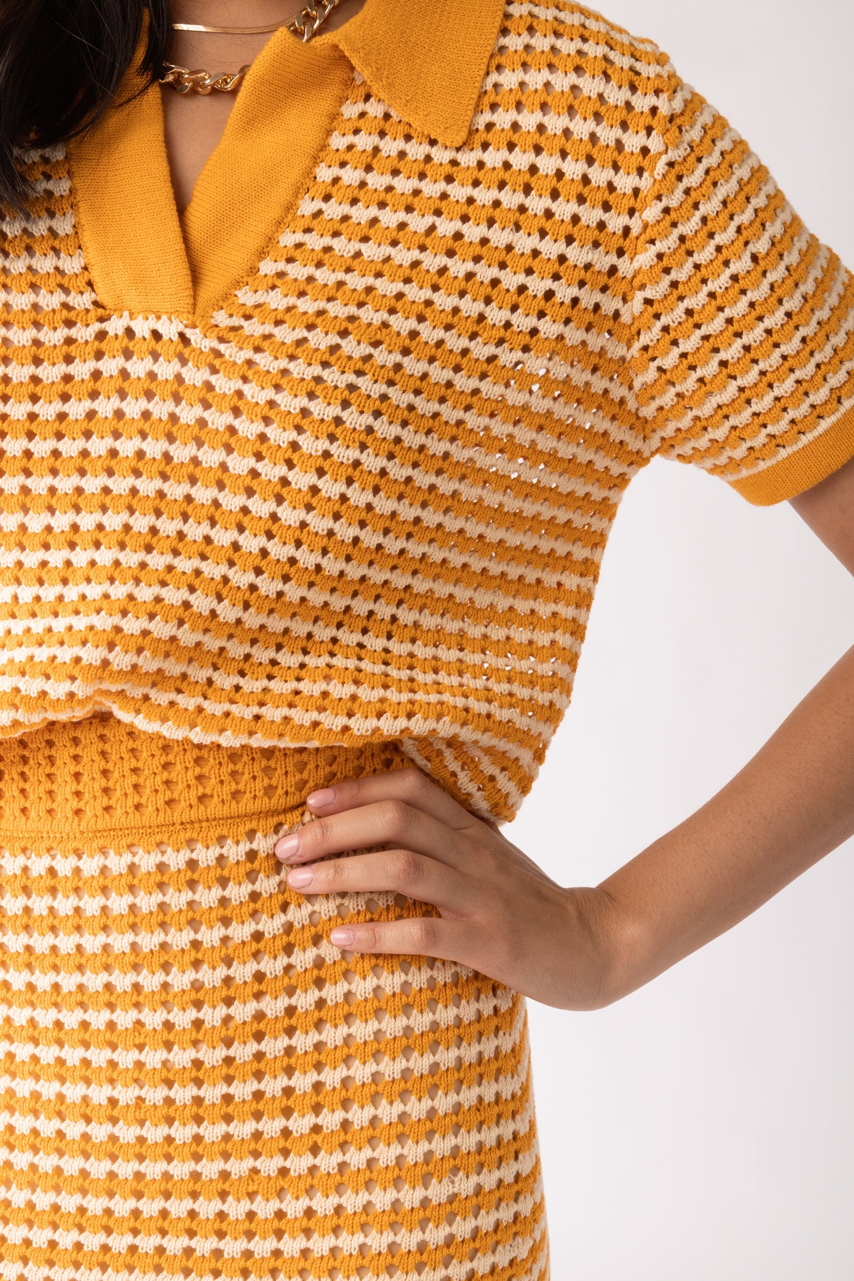 Lacie Crochet Collared Top - fab'rik