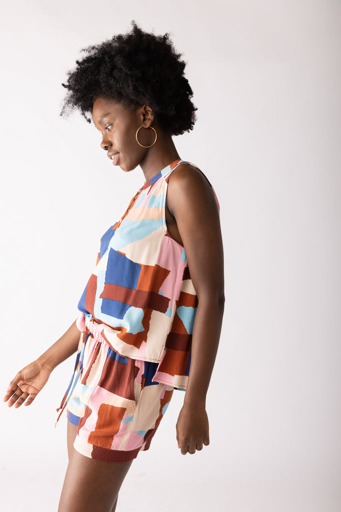 Anika Printed Sleeveless Blouse - fab'rik