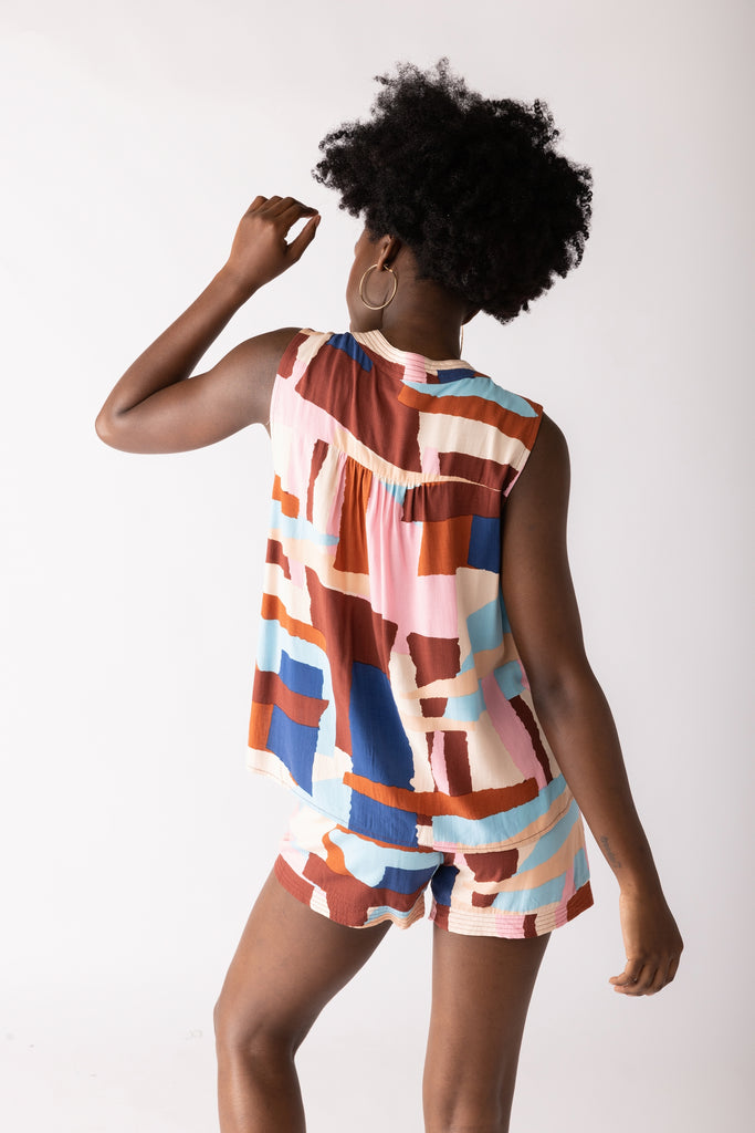 Anika Printed Sleeveless Blouse - fab'rik