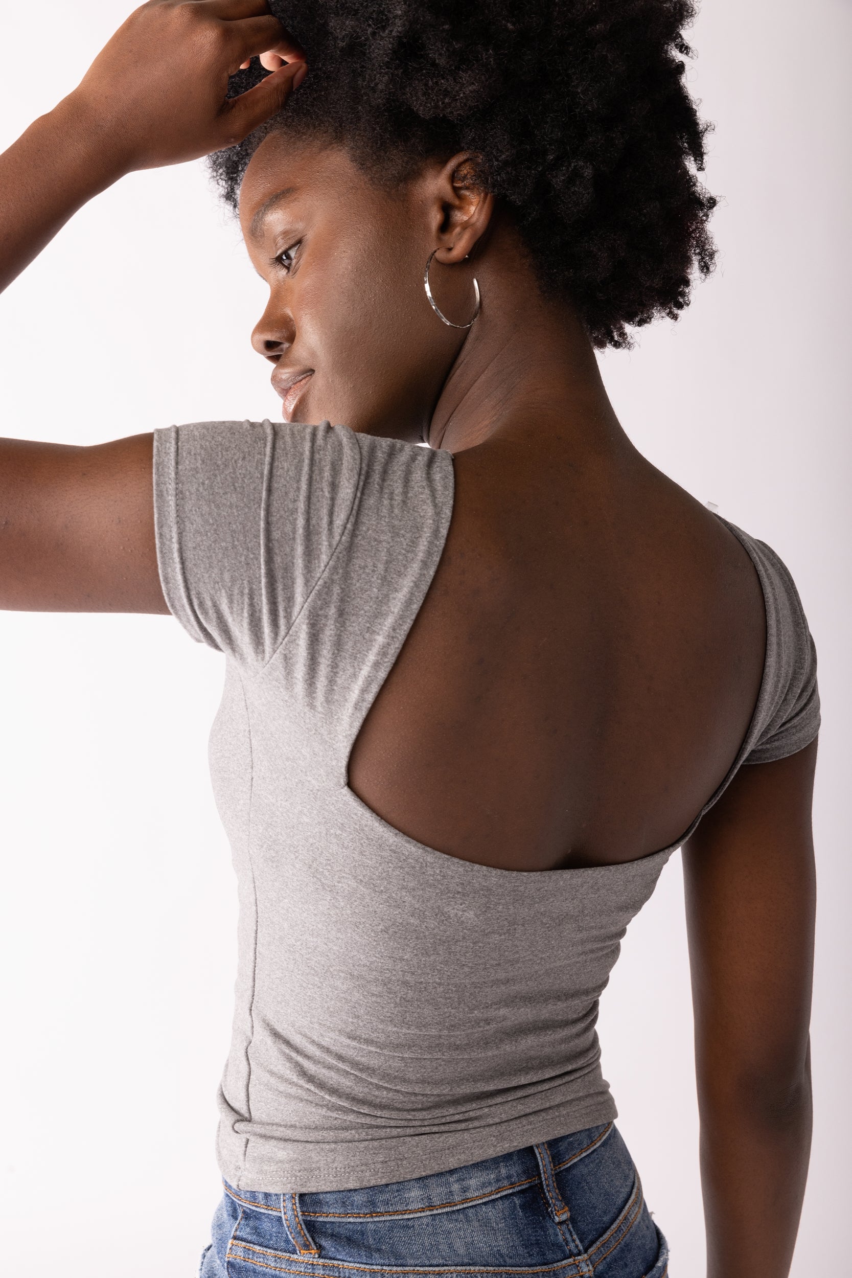 Danni Open Back Fitted Tee - fab'rik