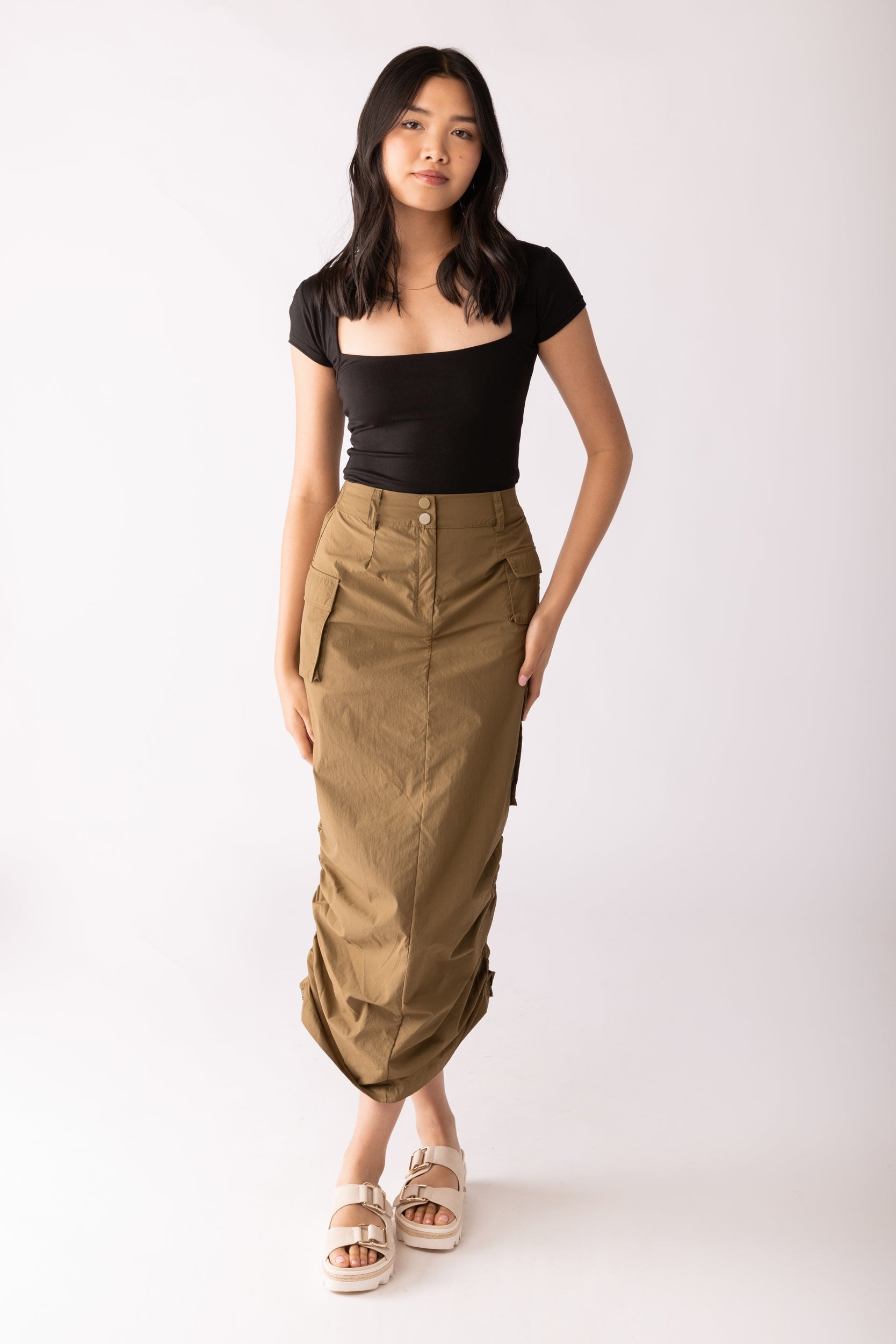 Ava Adjustable Length Cargo Skirt - fab'rik