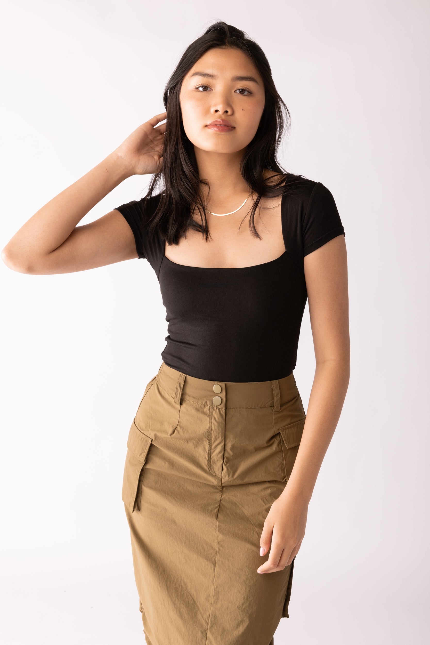 Danni Open Back Fitted Tee - fab'rik