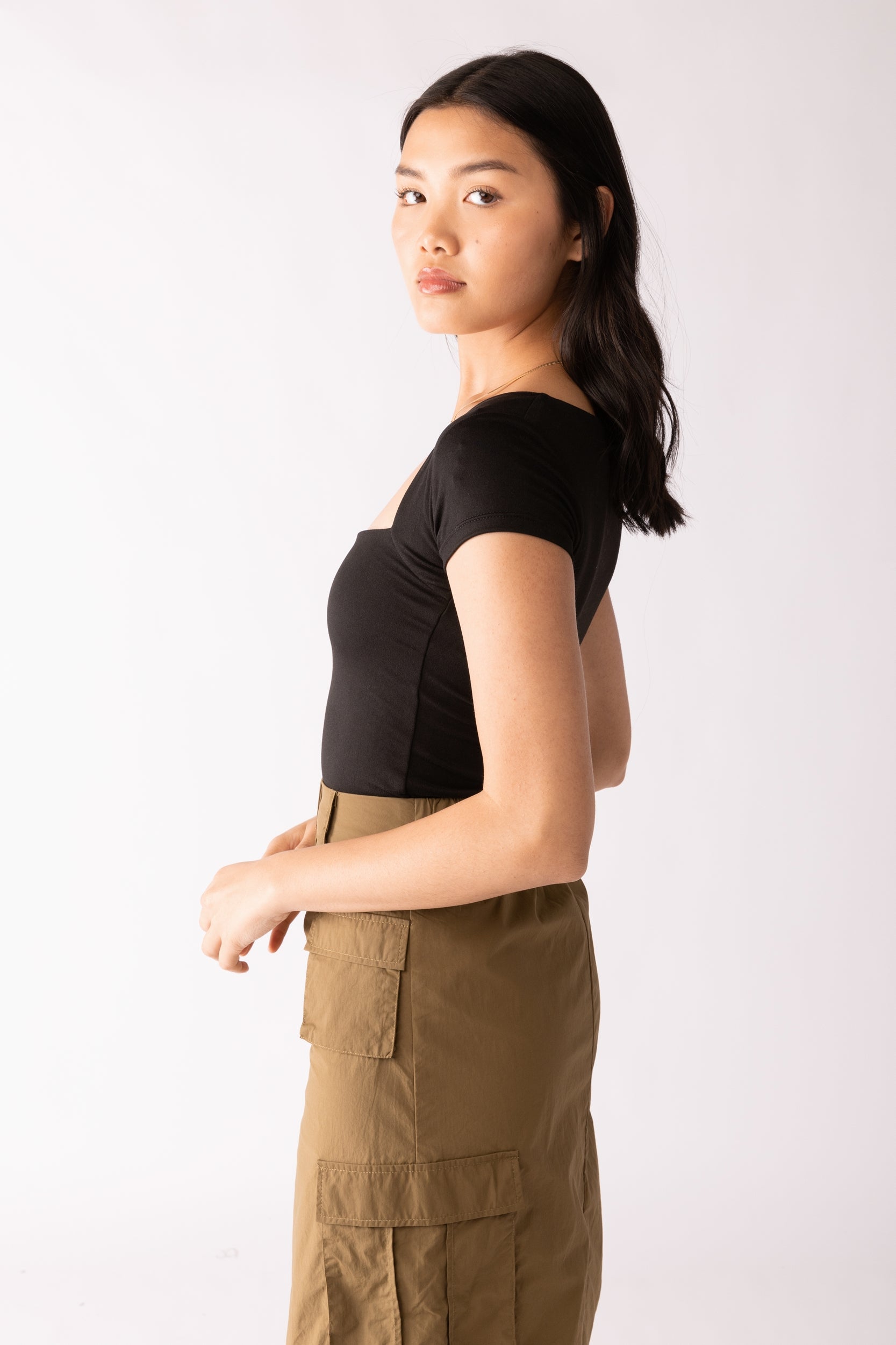Danni Open Back Fitted Tee - fab'rik