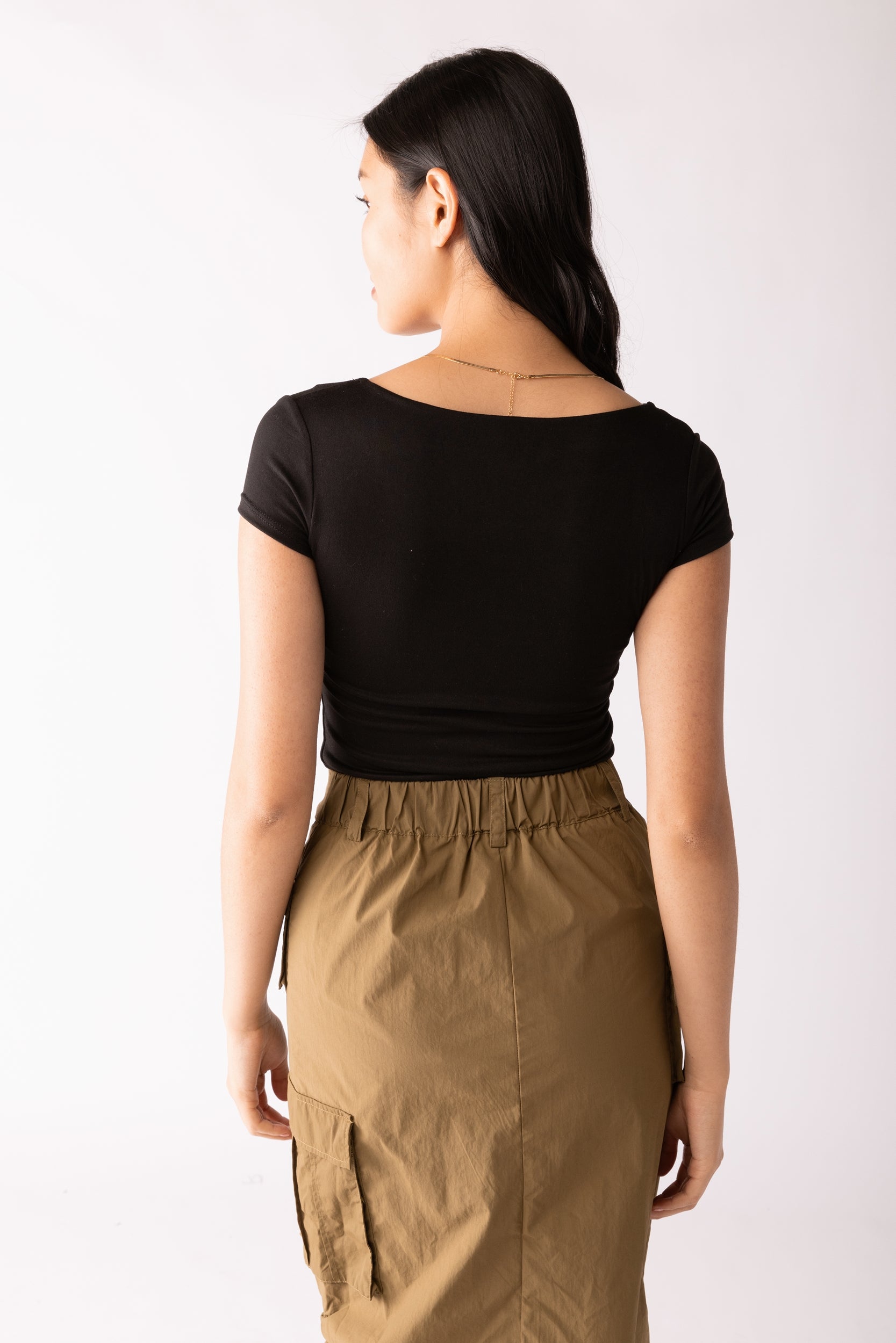 Danni Open Back Fitted Tee - fab'rik