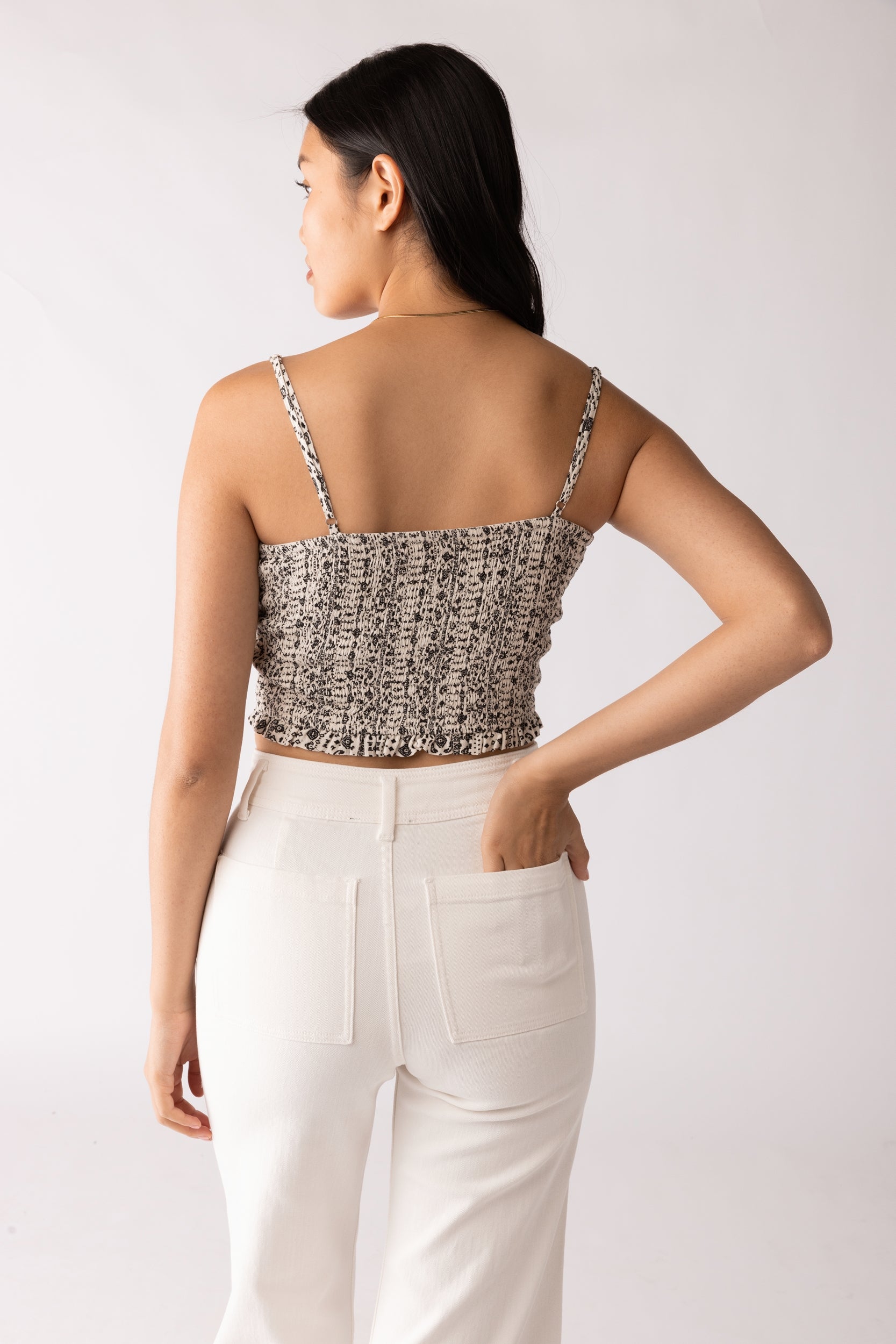 Rosalie Printed Smocked Top - fab'rik
