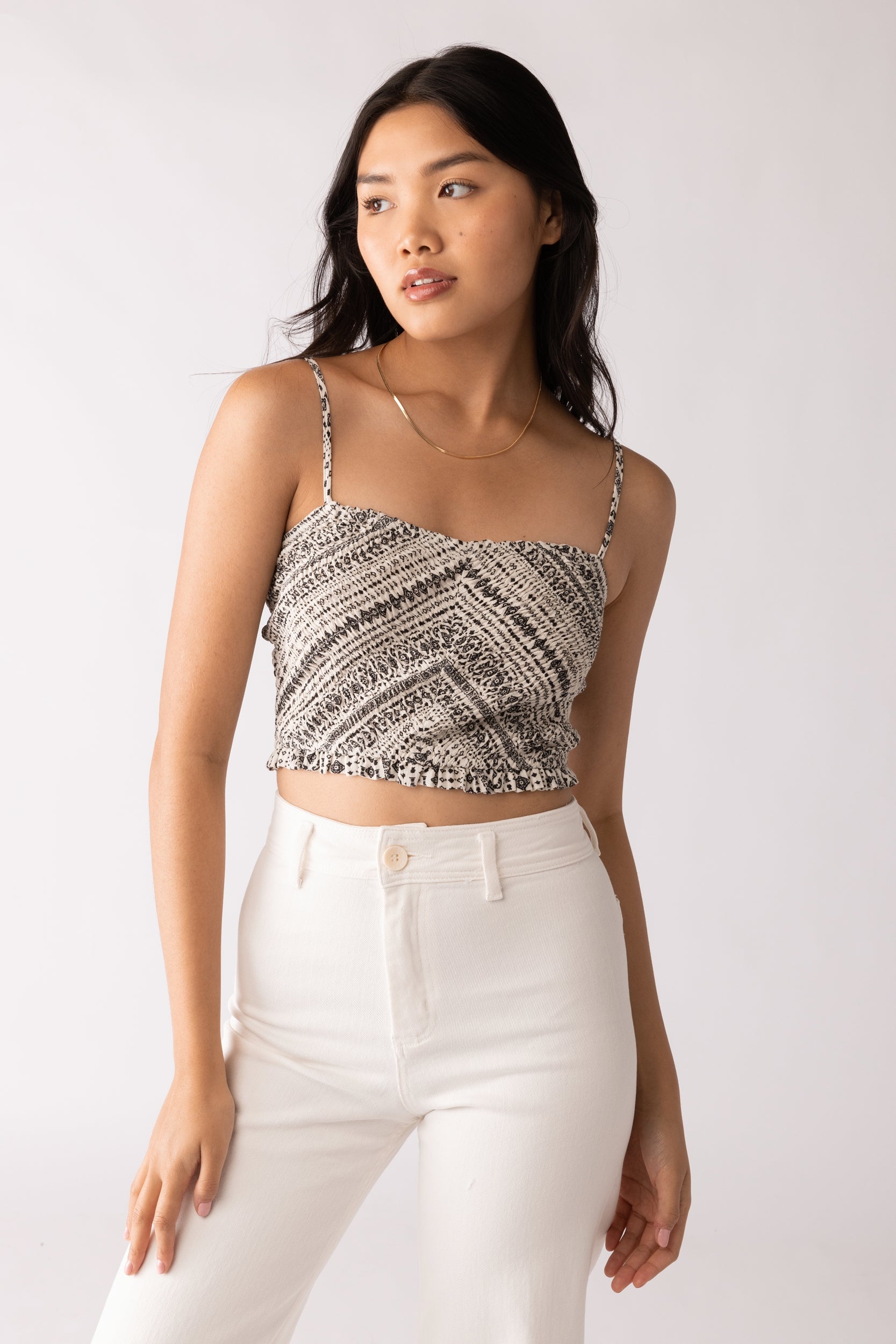 Rosalie Printed Smocked Top - fab'rik
