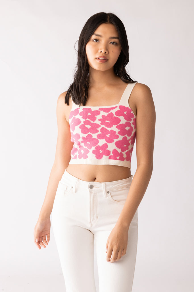 Anita Knit Floral Cropped Top - fab'rik