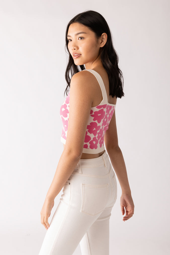 Anita Knit Floral Cropped Top - fab'rik