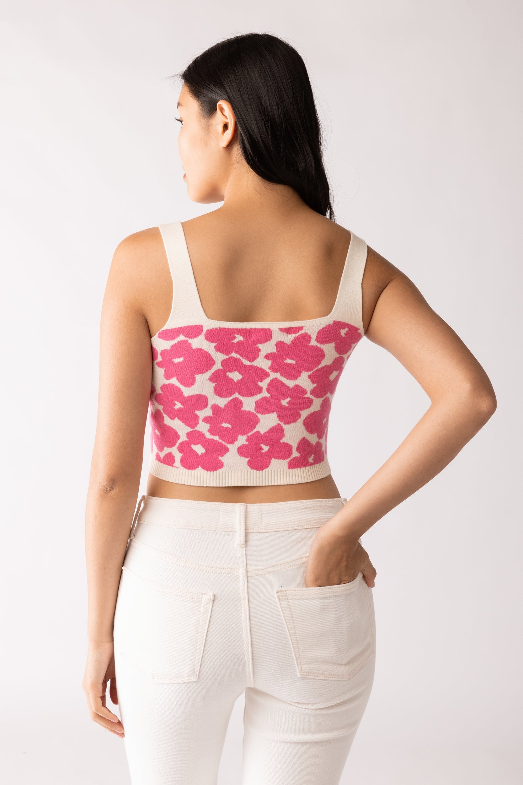 Anita Knit Floral Cropped Top - fab'rik