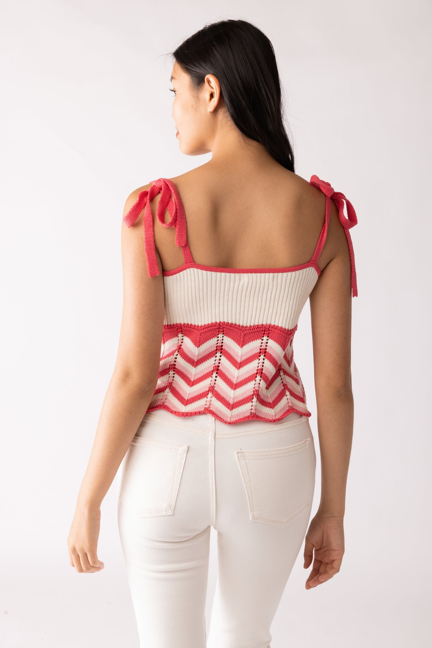 Lucile Chevron Crochet Cropped Top - fab'rik