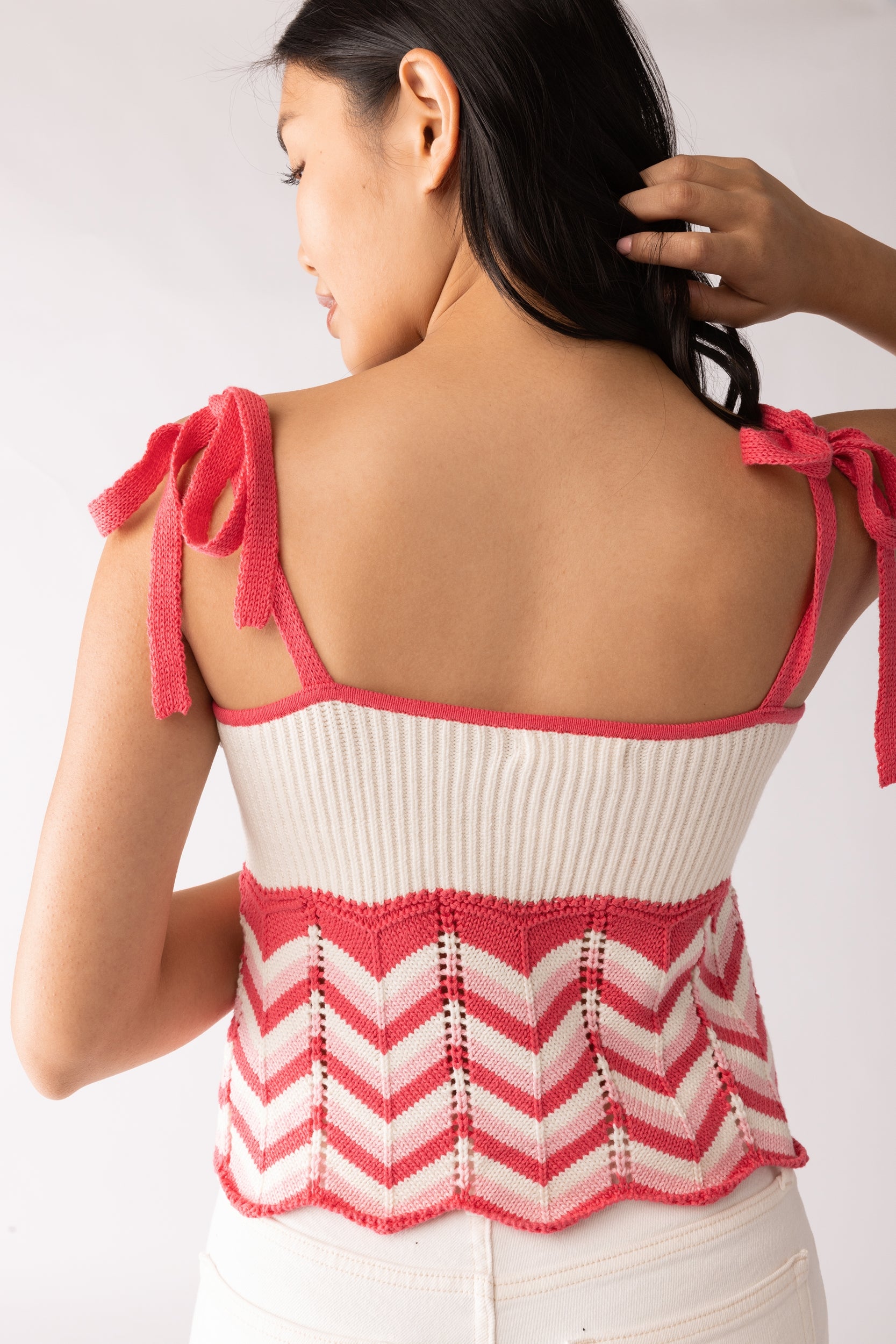 Lucile Chevron Crochet Cropped Top - fab'rik