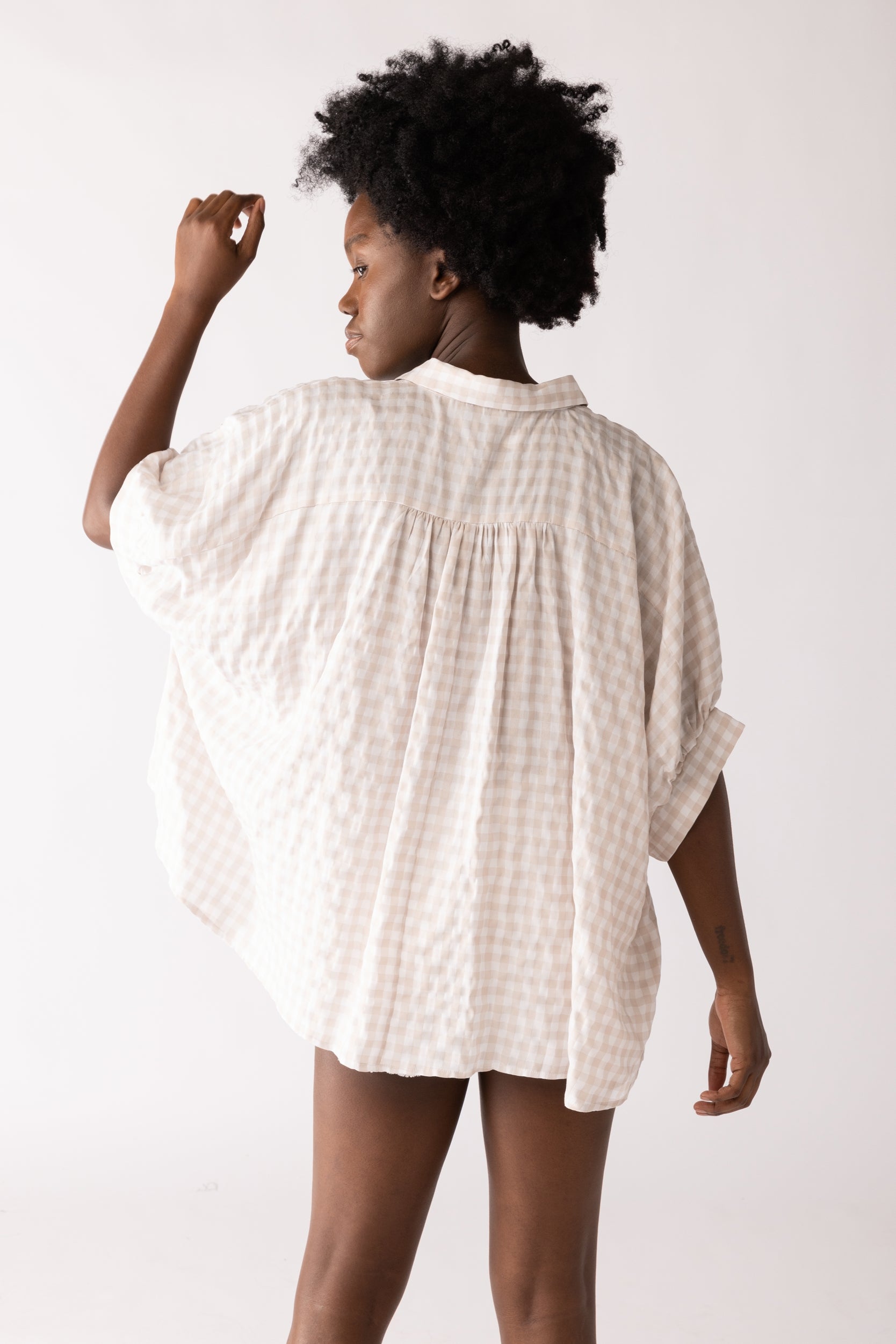 Eva Checkered Button Down Blouse - fab'rik