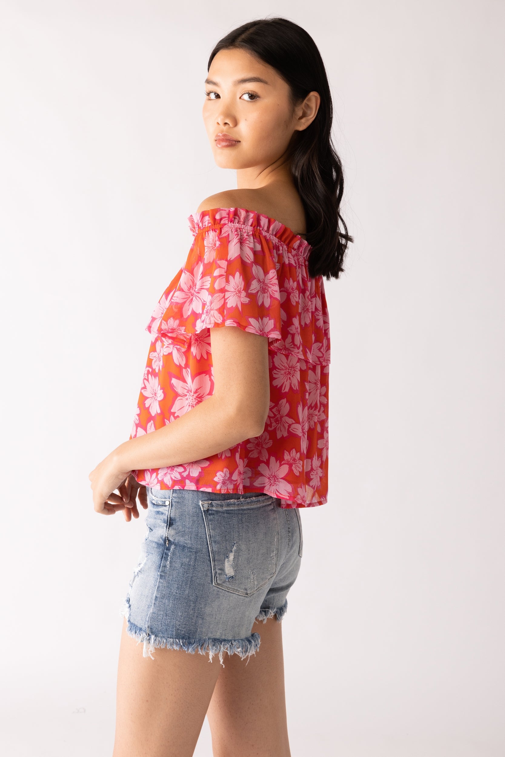 Juliet Floral Off Shoulder Top - fab'rik