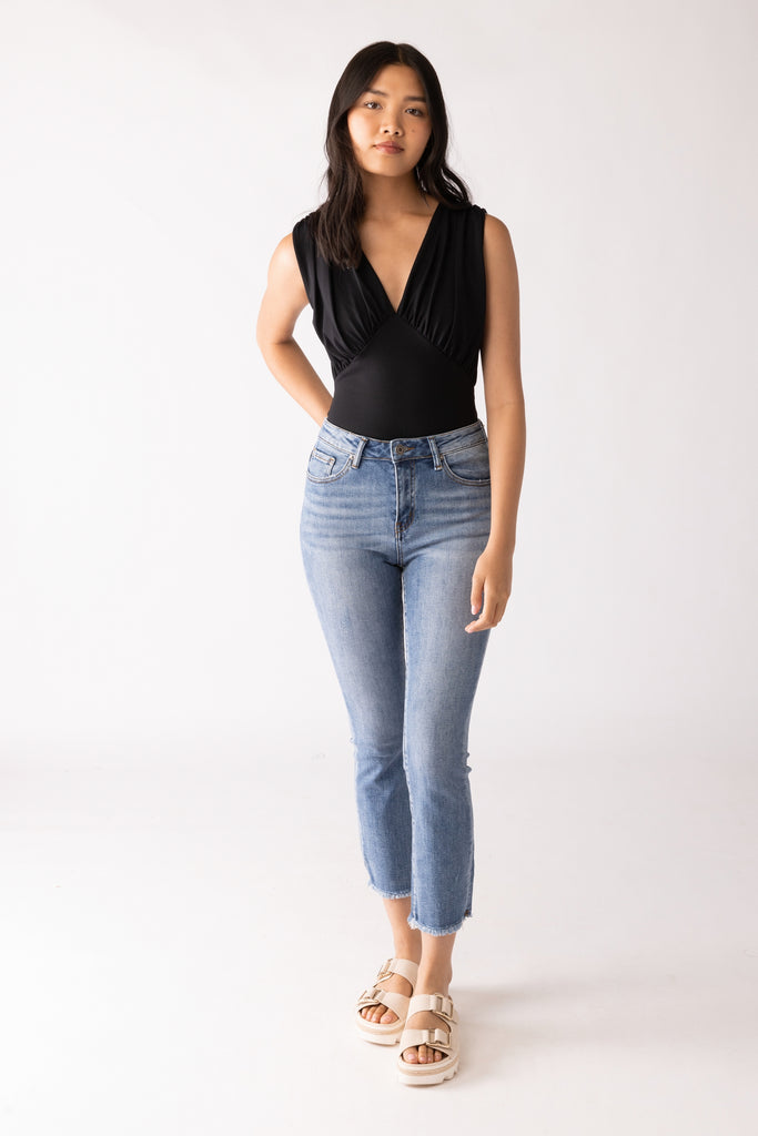 Morlie Mid Rise Straight Cropped Jeans - fab'rik