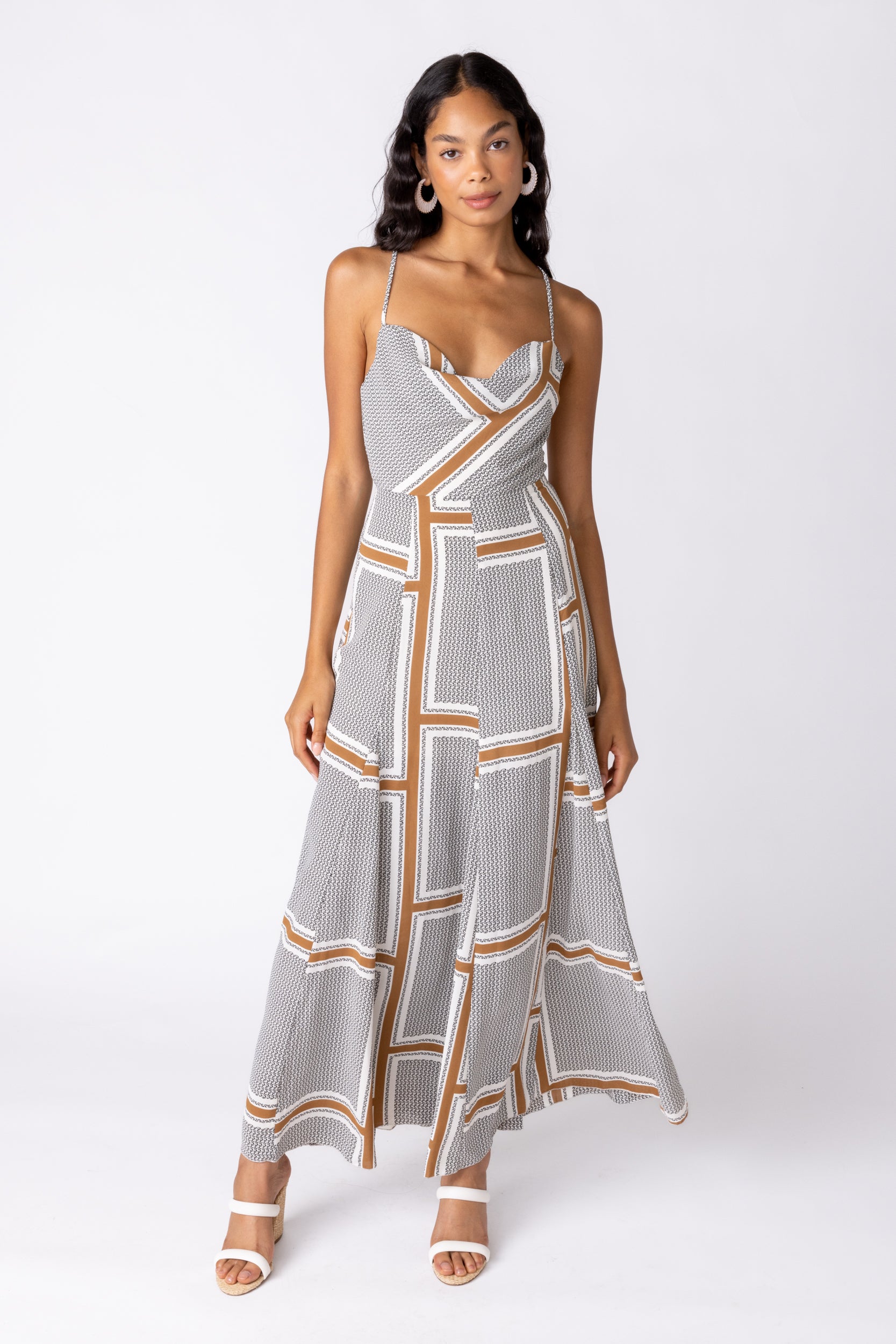 Warner Cowl Neck Printed Maxi Dress - fab'rik