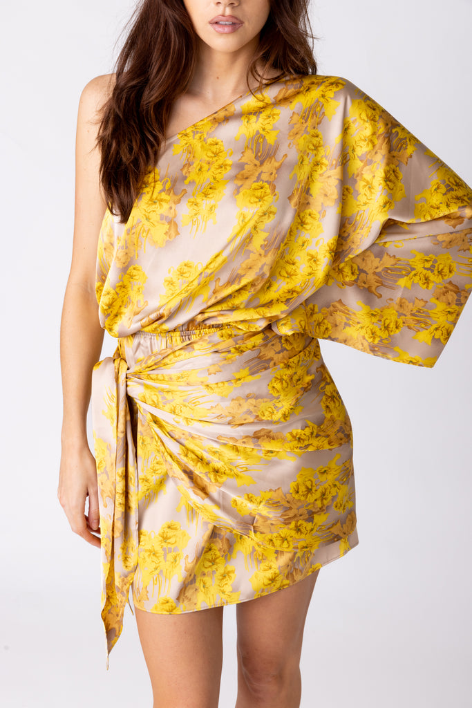 Julie One Shoulder Printed Mini Dress - fab'rik