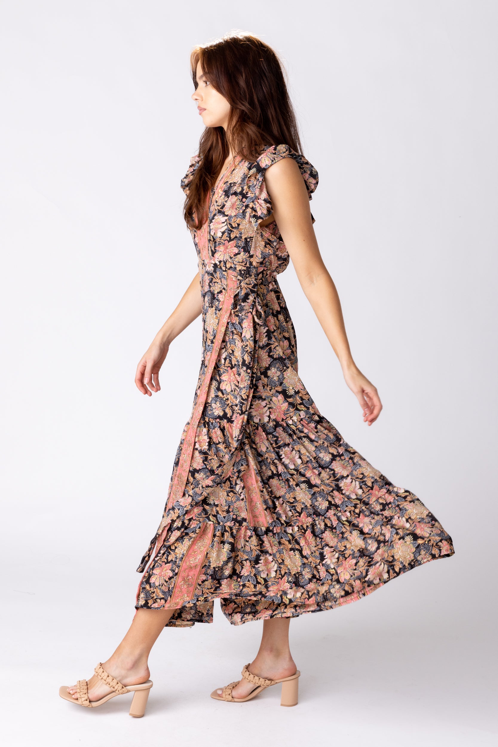 Poppy Floral Wrap Maxi Dress - fab'rik