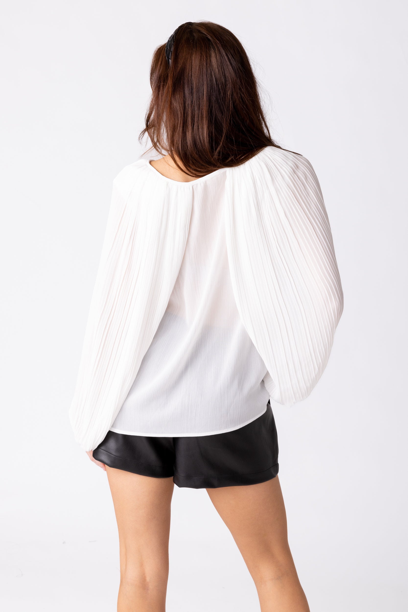 Rae Pleated Sleeve Blouse - fab'rik