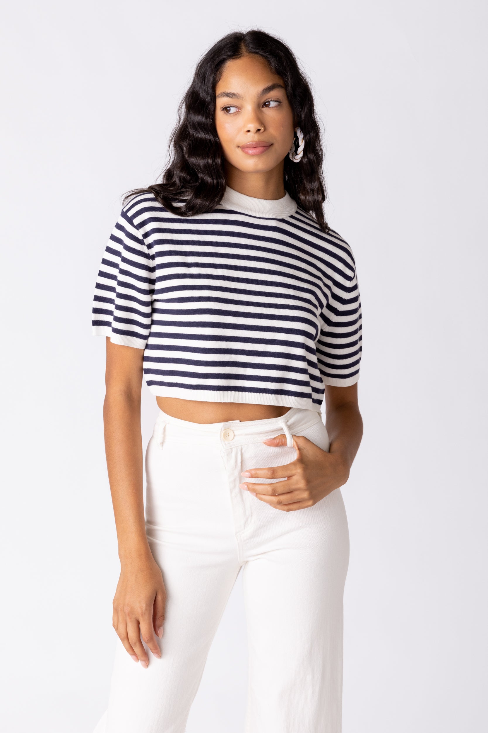 Jada Cropped Sweater Tee - fab'rik