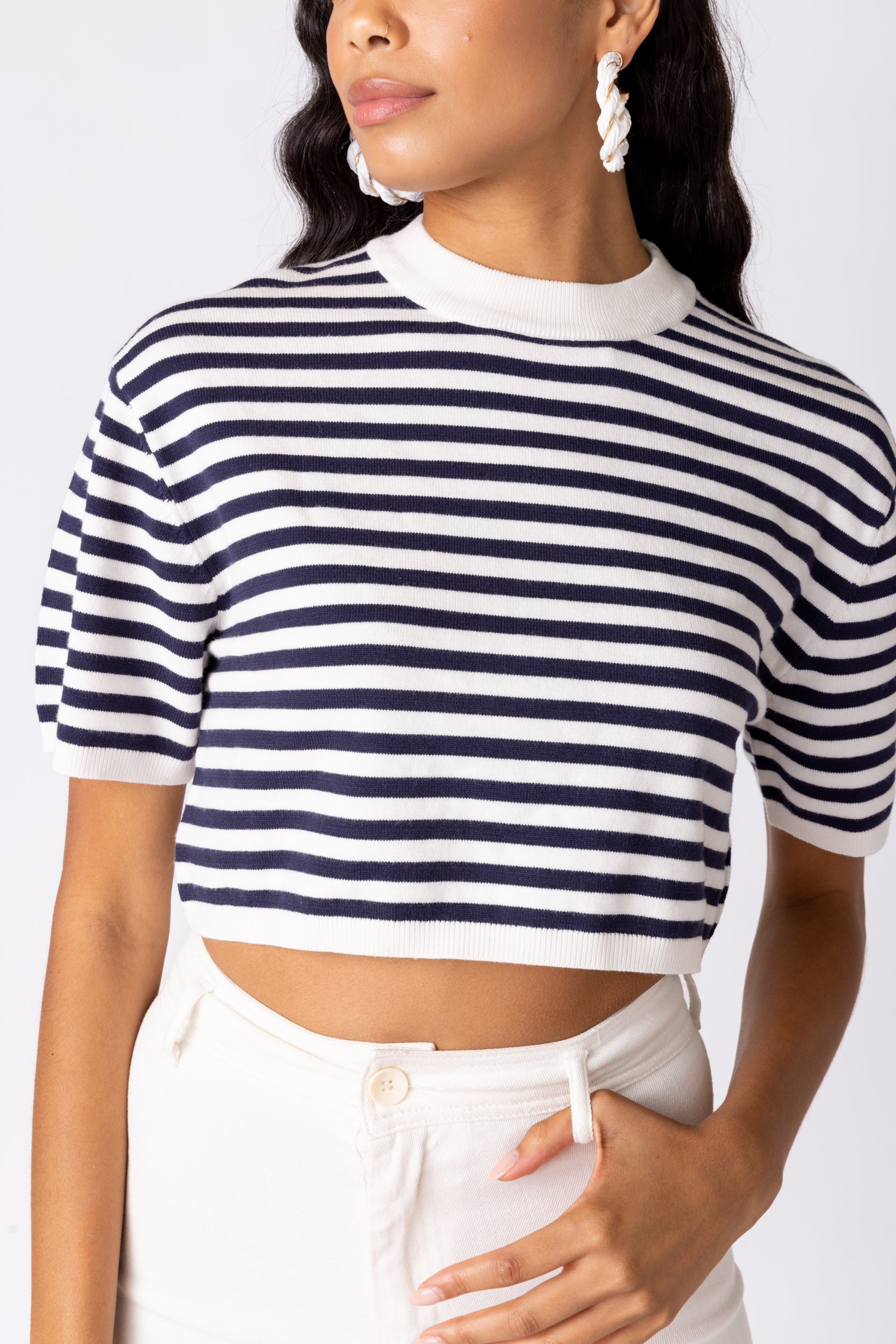 Jada Cropped Sweater Tee - fab'rik