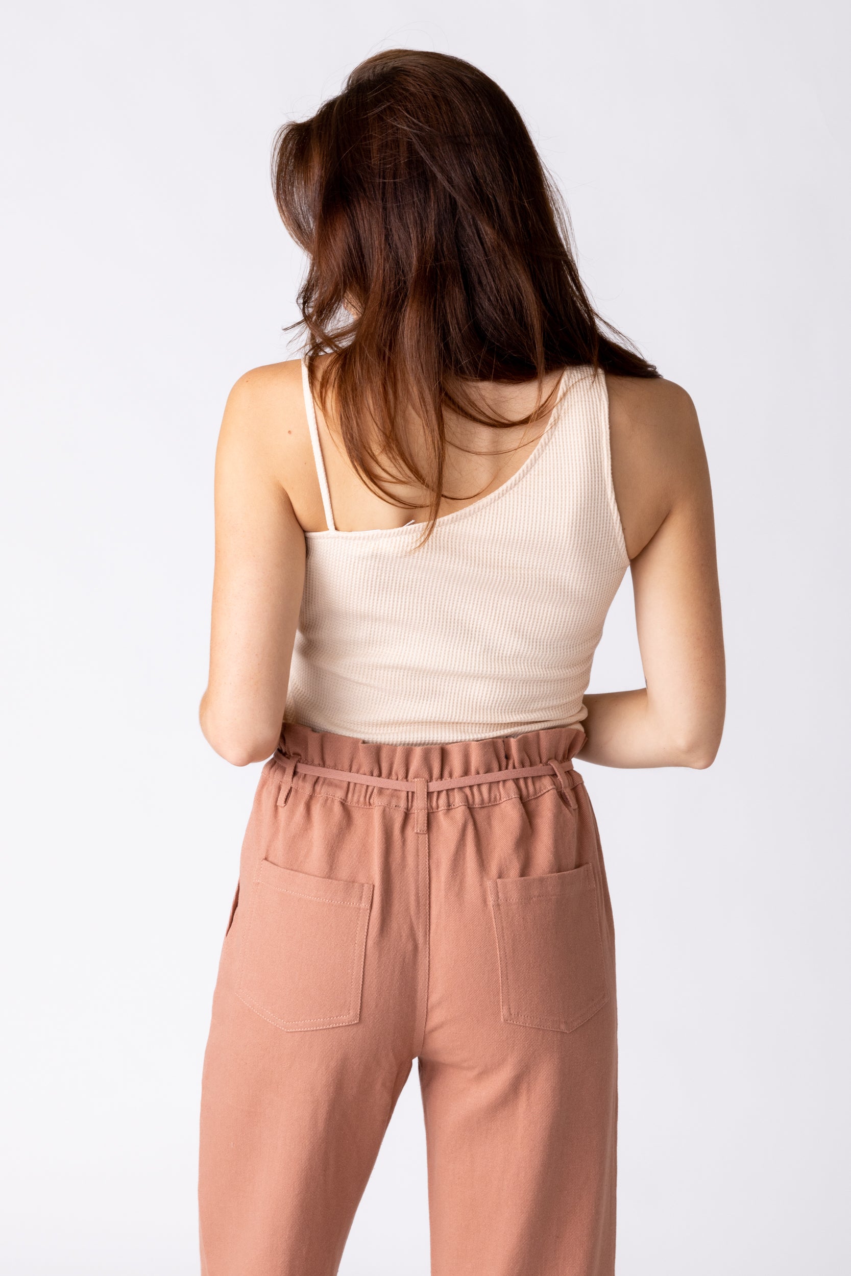 Rosie Waffle Knit One Shoulder Top - fab'rik