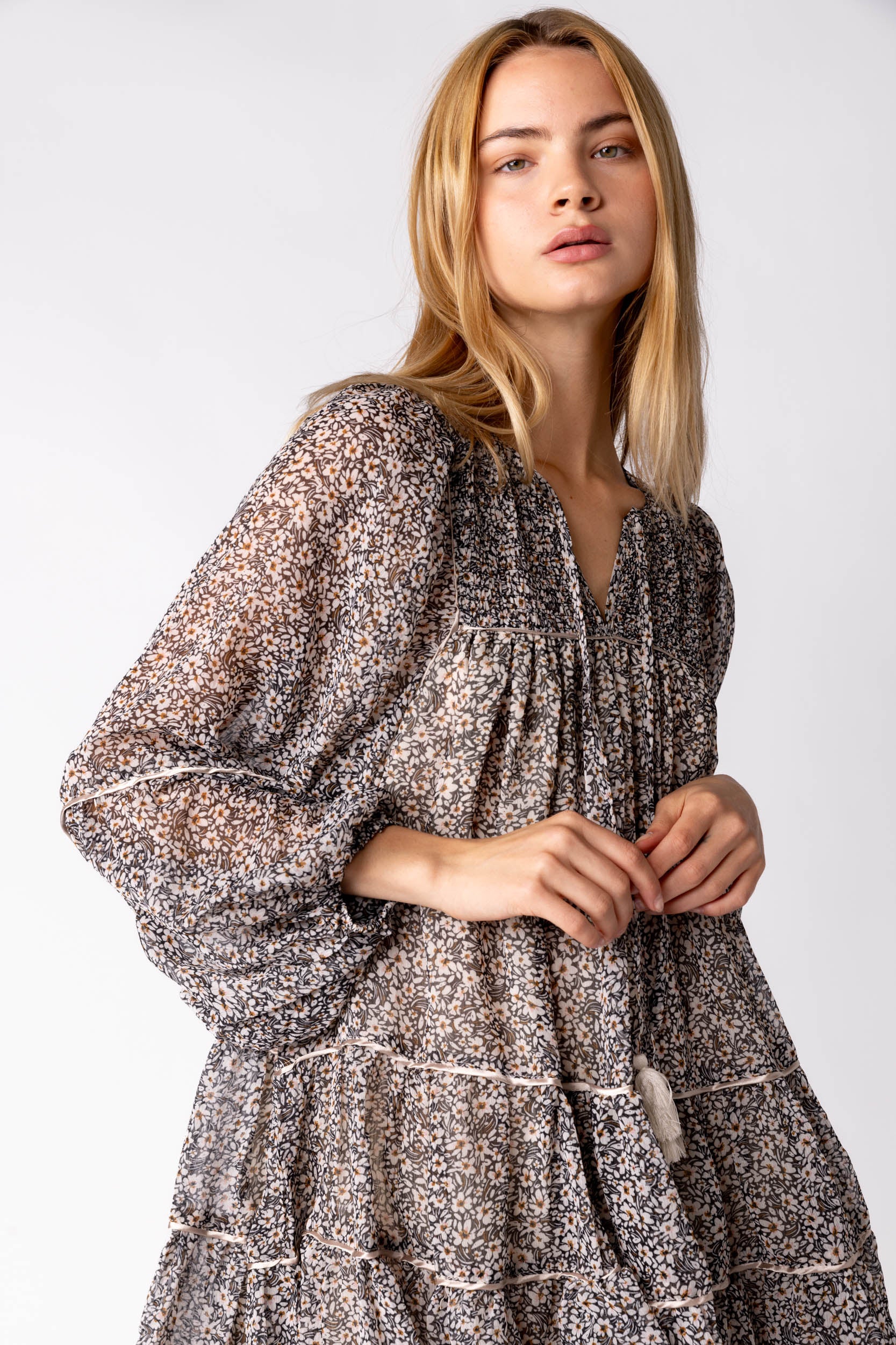 Laura Smocked Bib Mini Dress - fab'rik