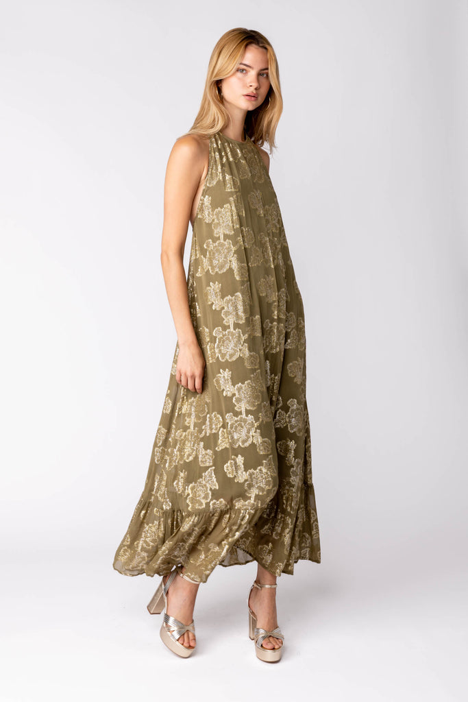 Lulu Shimmer Floral Maxi Dress - fab'rik