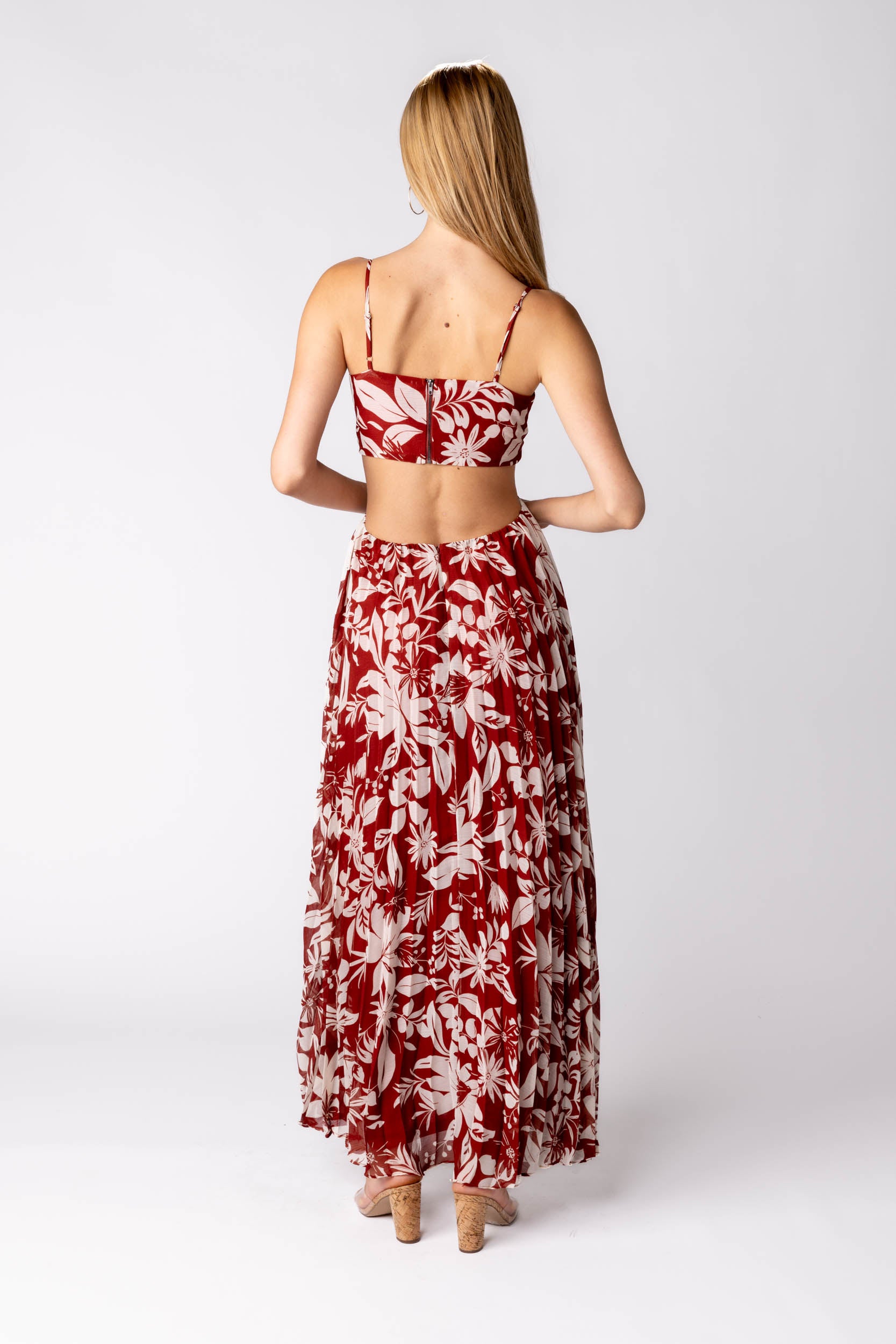 Greta Floral Pleated Maxi Dress - fab'rik