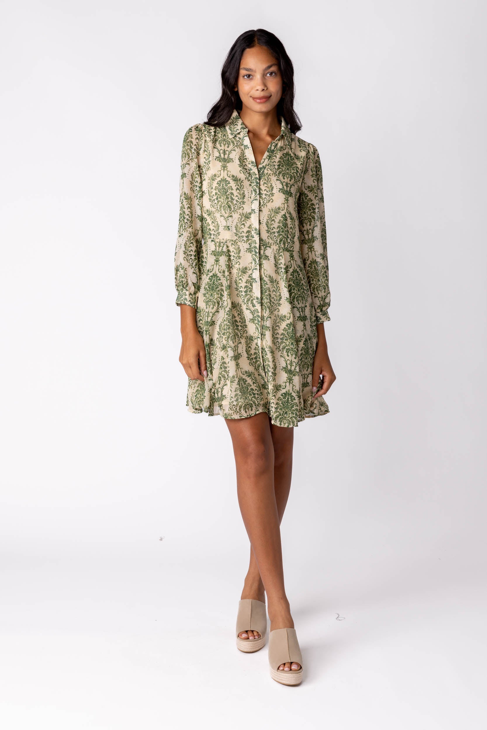 Teagan Chiffon Shirt Dress - fab'rik