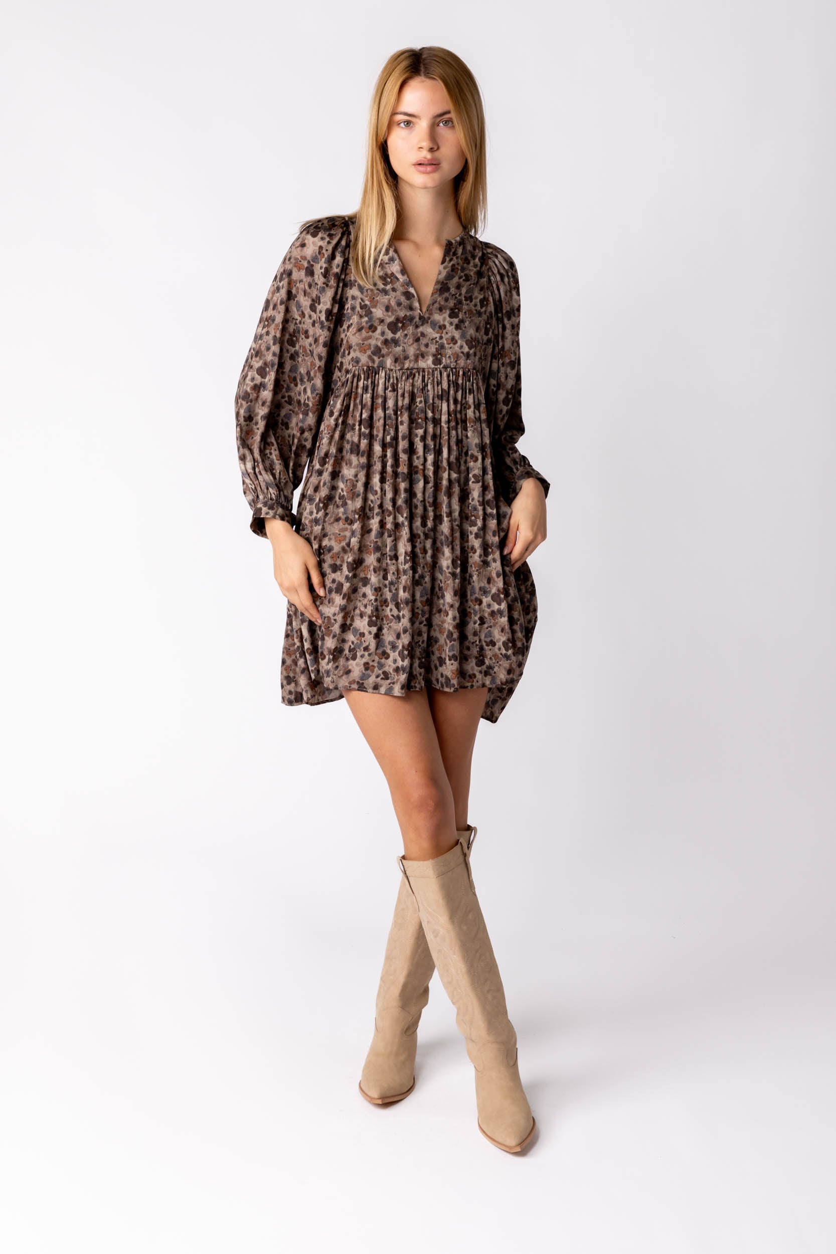 Cierra Peasant Sleeve Dress - fab'rik