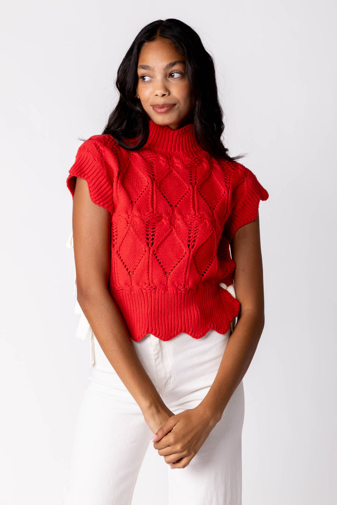 Evie Side Tie Contrast Sweater - fab'rik