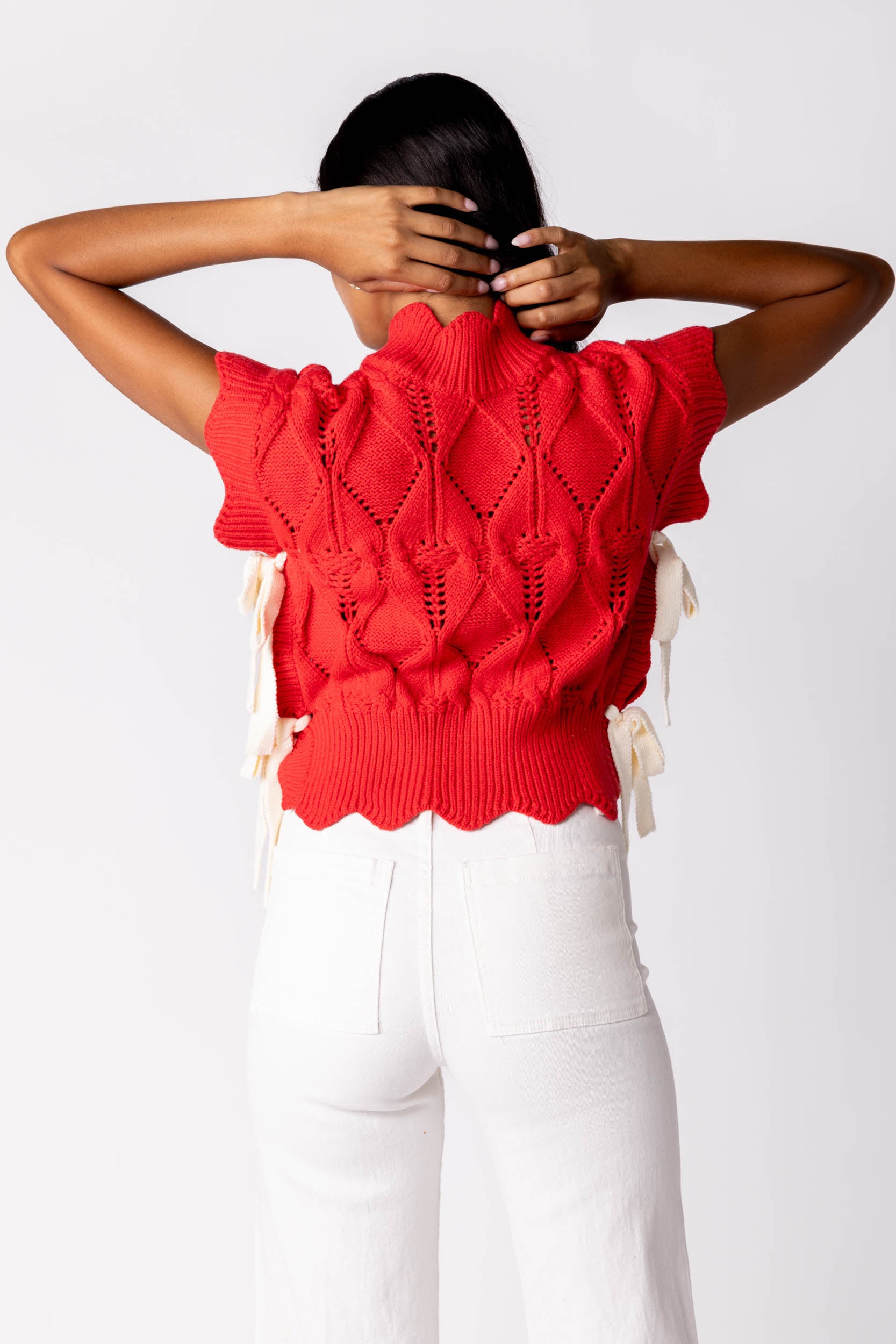 Evie Side Tie Contrast Sweater - fab'rik