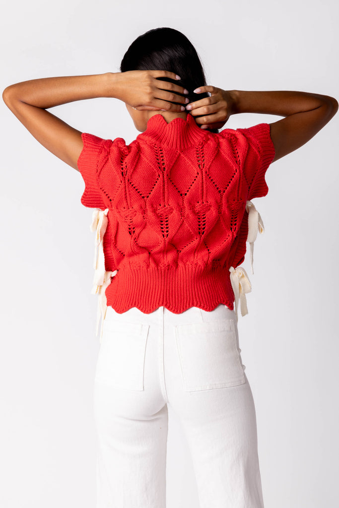 Evie Side Tie Contrast Sweater - fab'rik