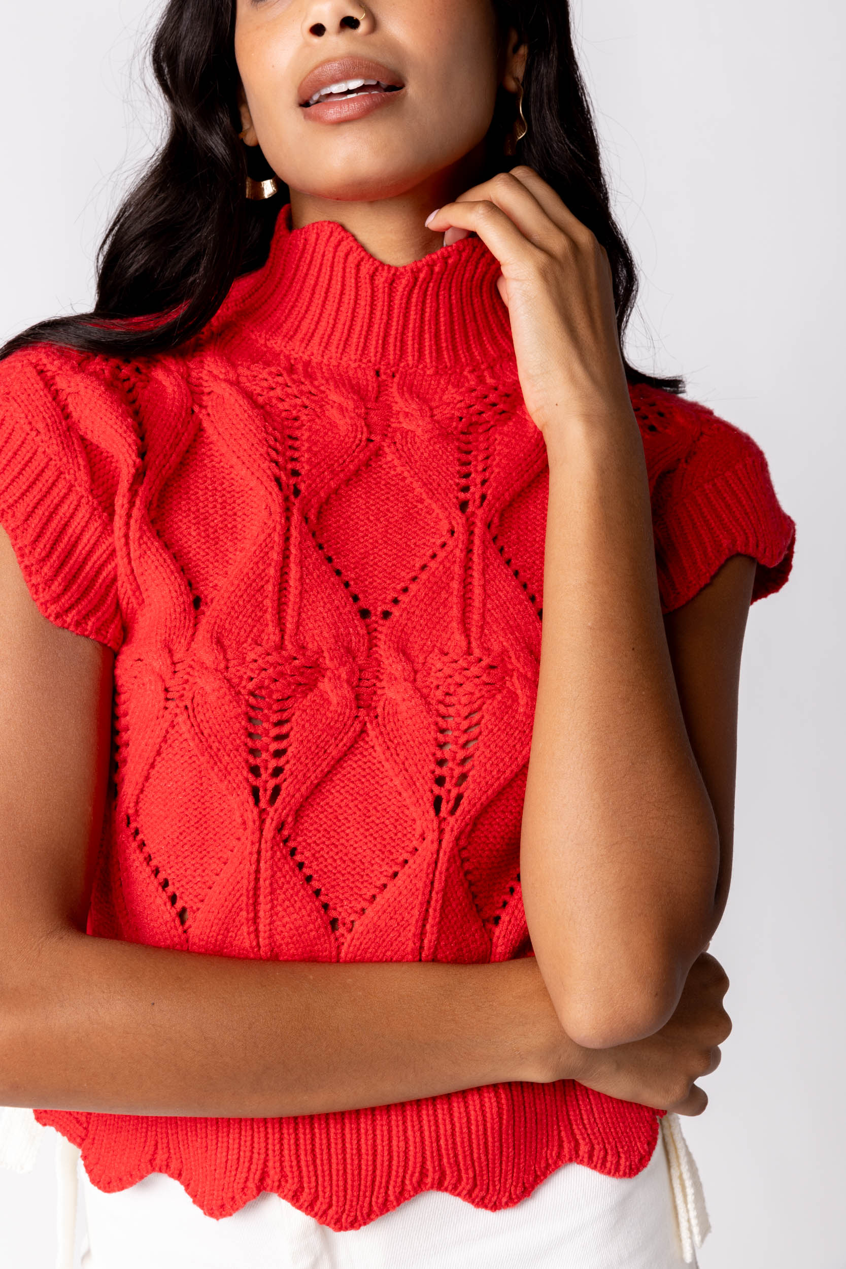 Evie Side Tie Contrast Sweater - fab'rik