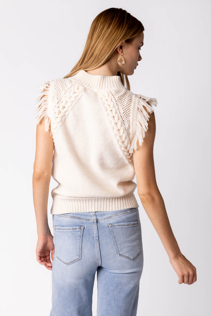 Ayla Fringe Detail Sleeveless Sweater - fab'rik
