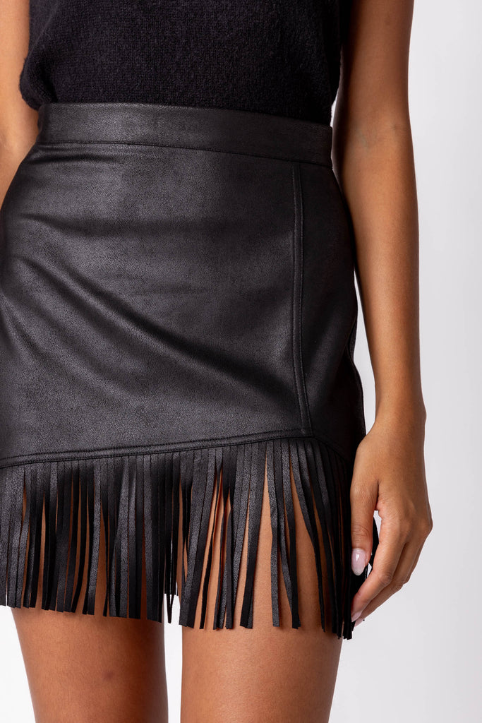 Lani Fringe Trim Mini Skirt - fab'rik