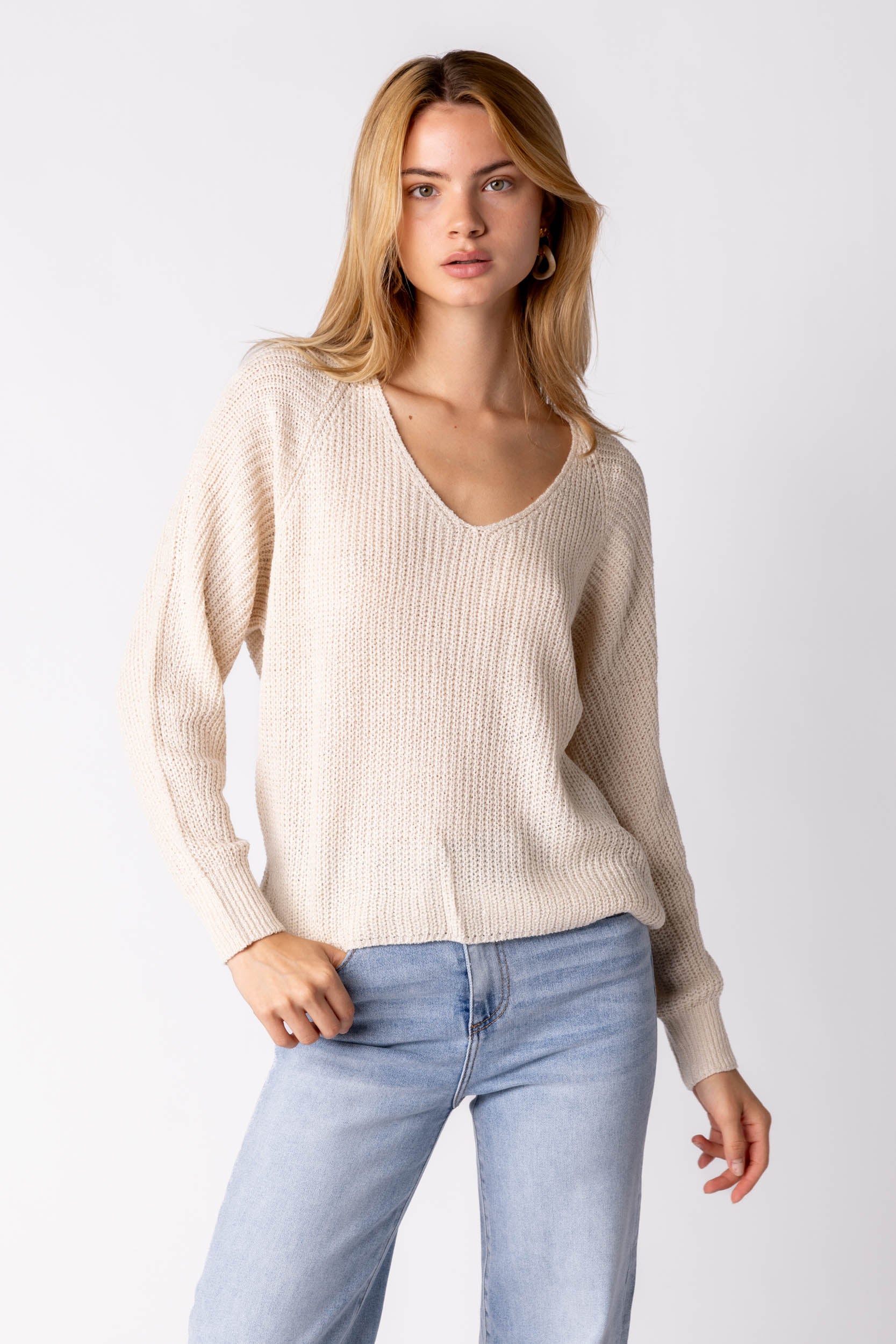 Sienna Oversized V Neck Sweater - fab'rik
