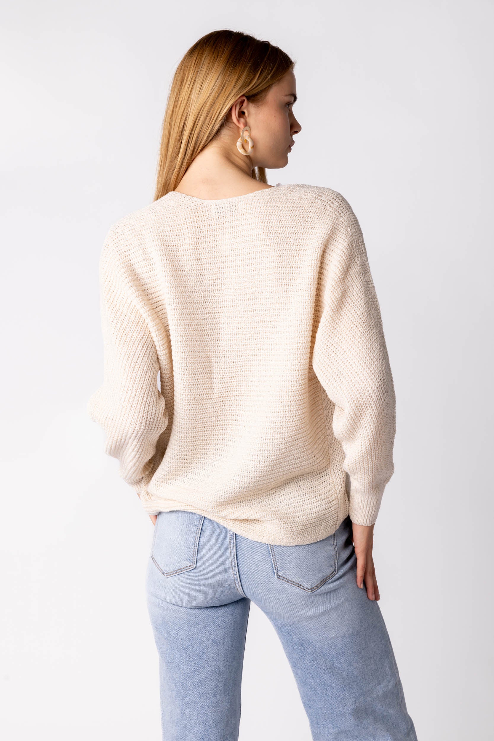 Sienna Oversized V Neck Sweater - fab'rik
