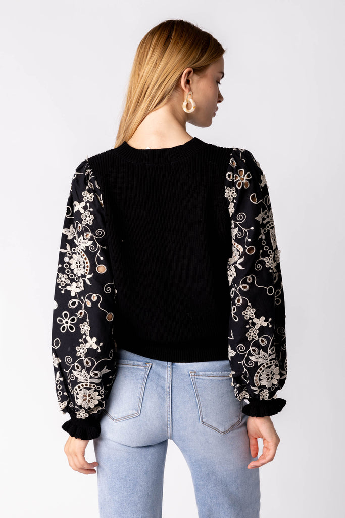 Kirsten Embroidered Lace Sleeve Top - fab'rik