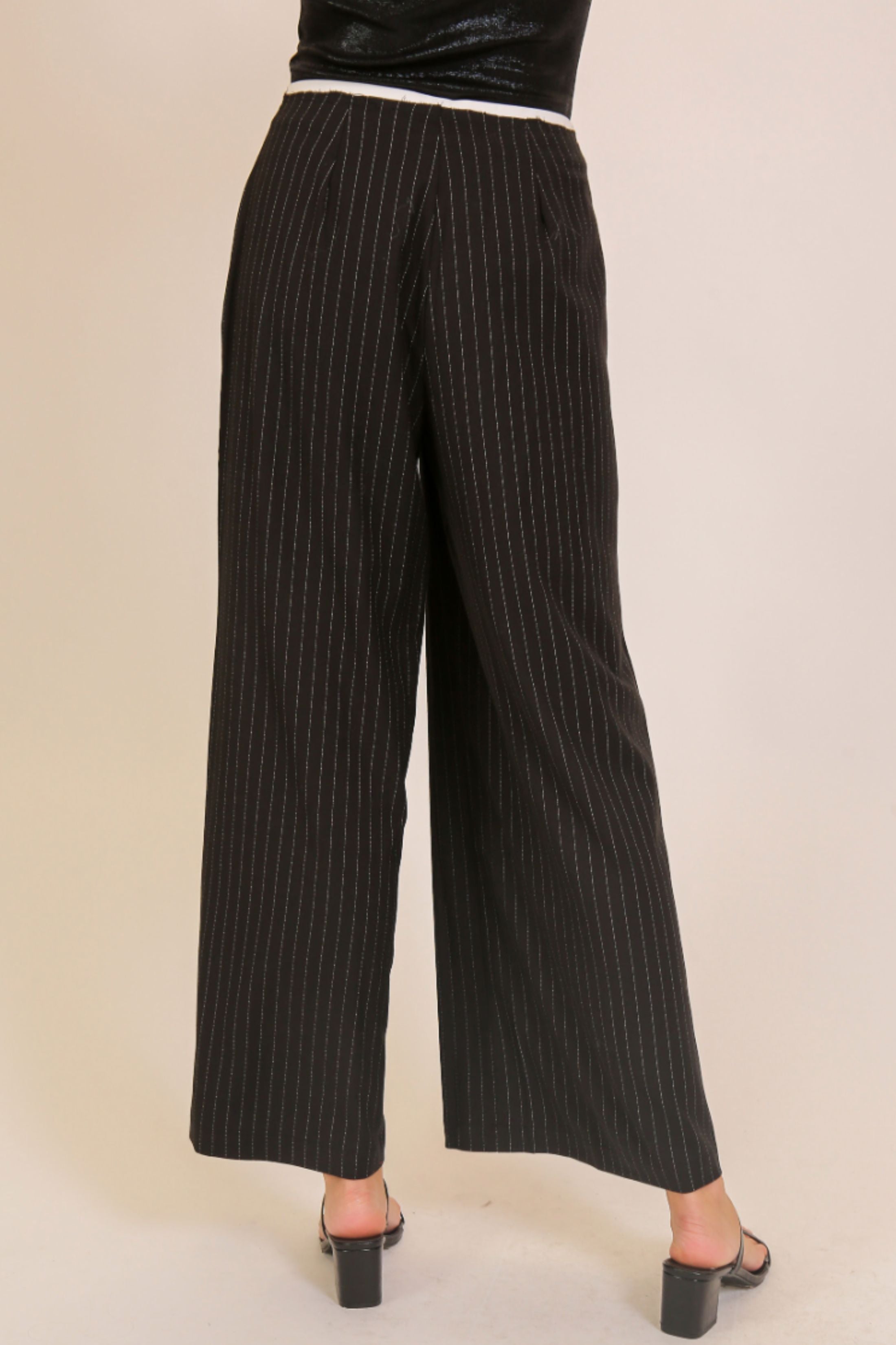 Scarlett Raw Edge Pin Stripe Pants