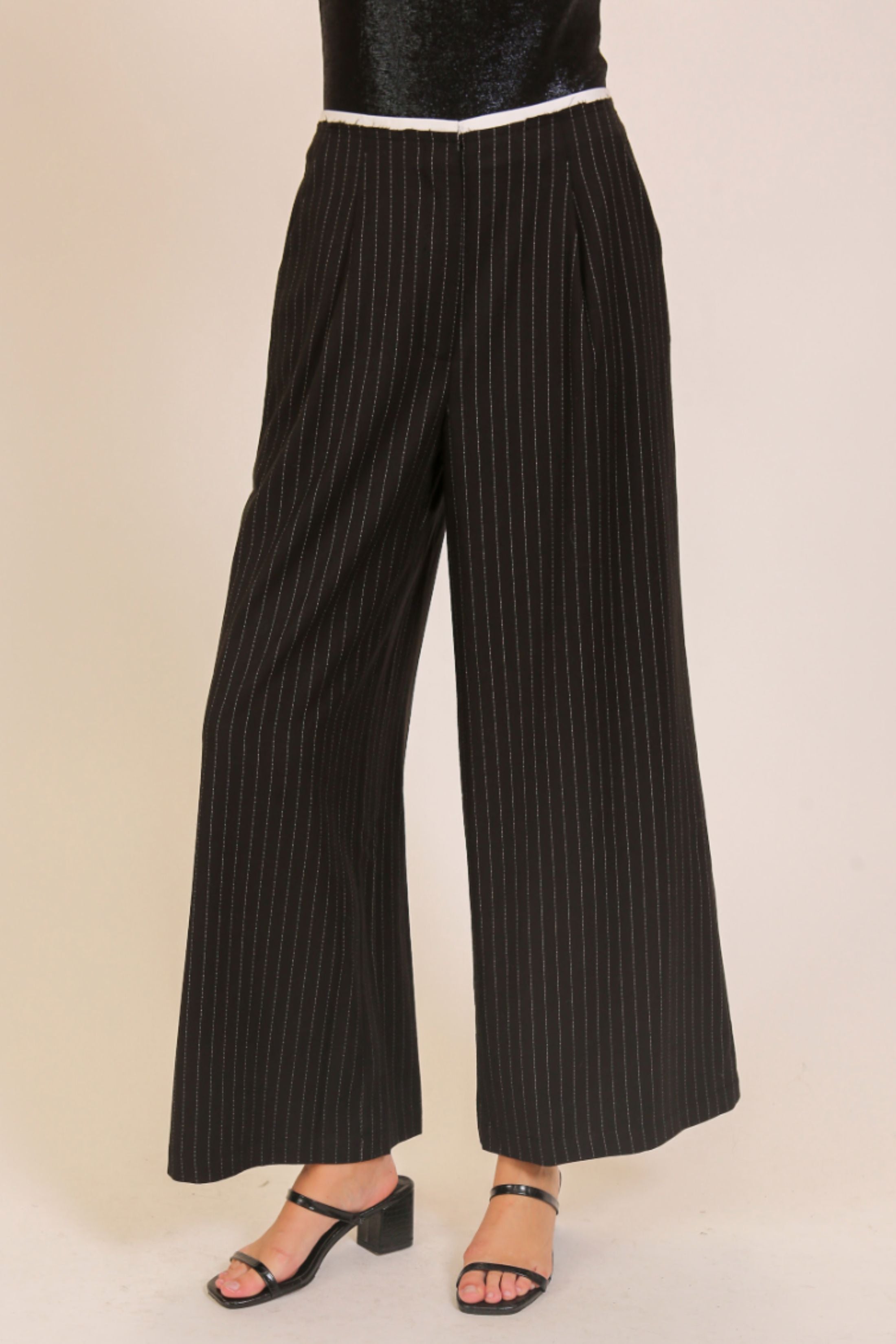Scarlett Raw Edge Pin Stripe Pants