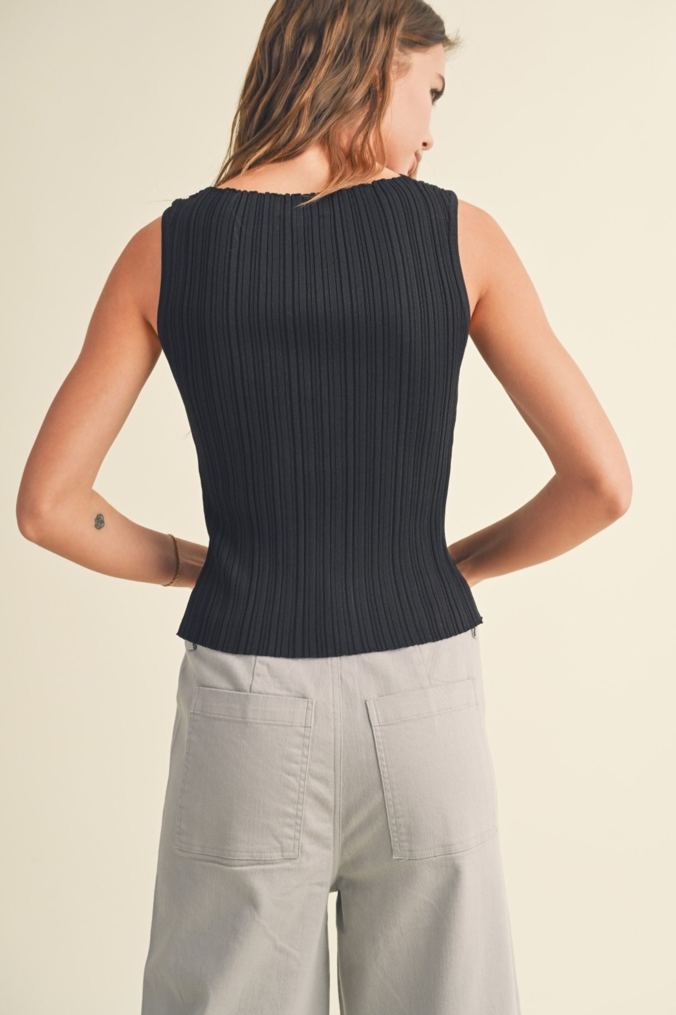 Marina Viscose Ribbed Knitted Top