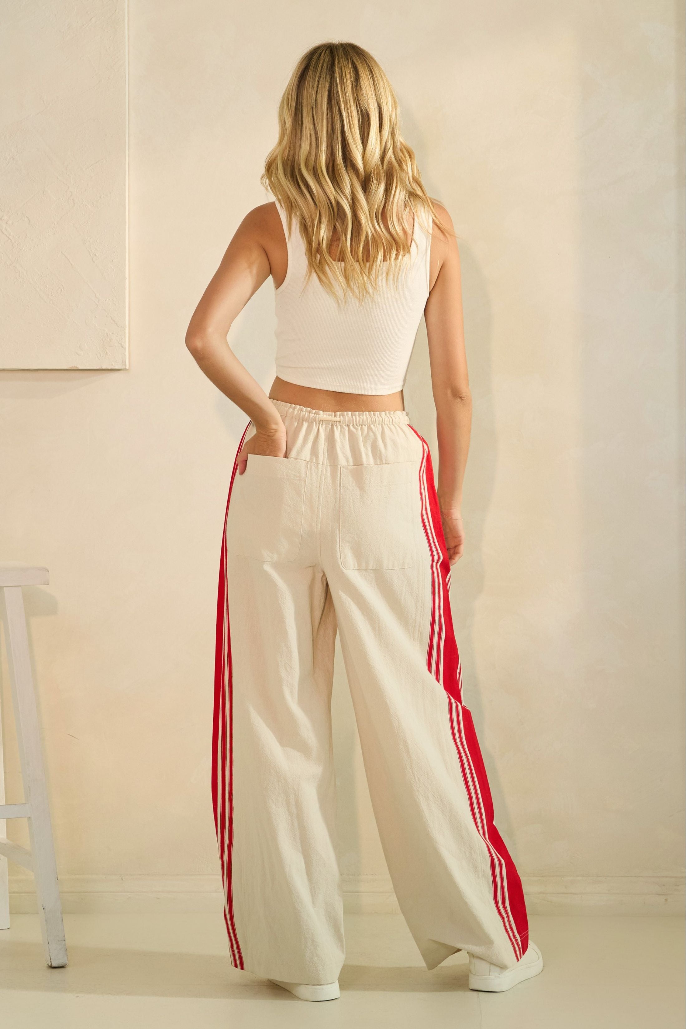 Chanley Sport Striped Wide Leg Pants