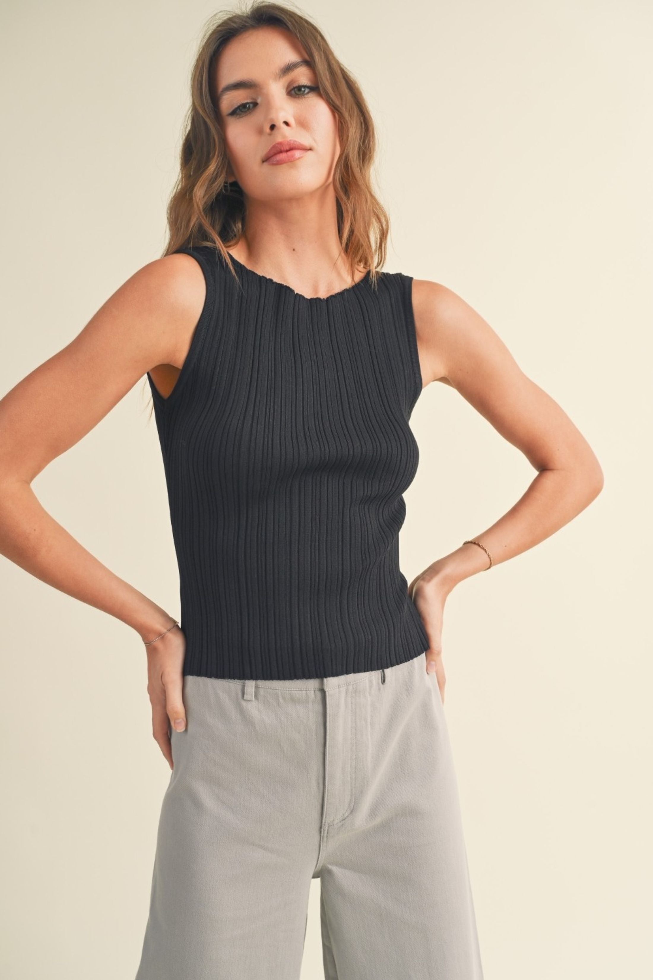 Marina Viscose Ribbed Knitted Top