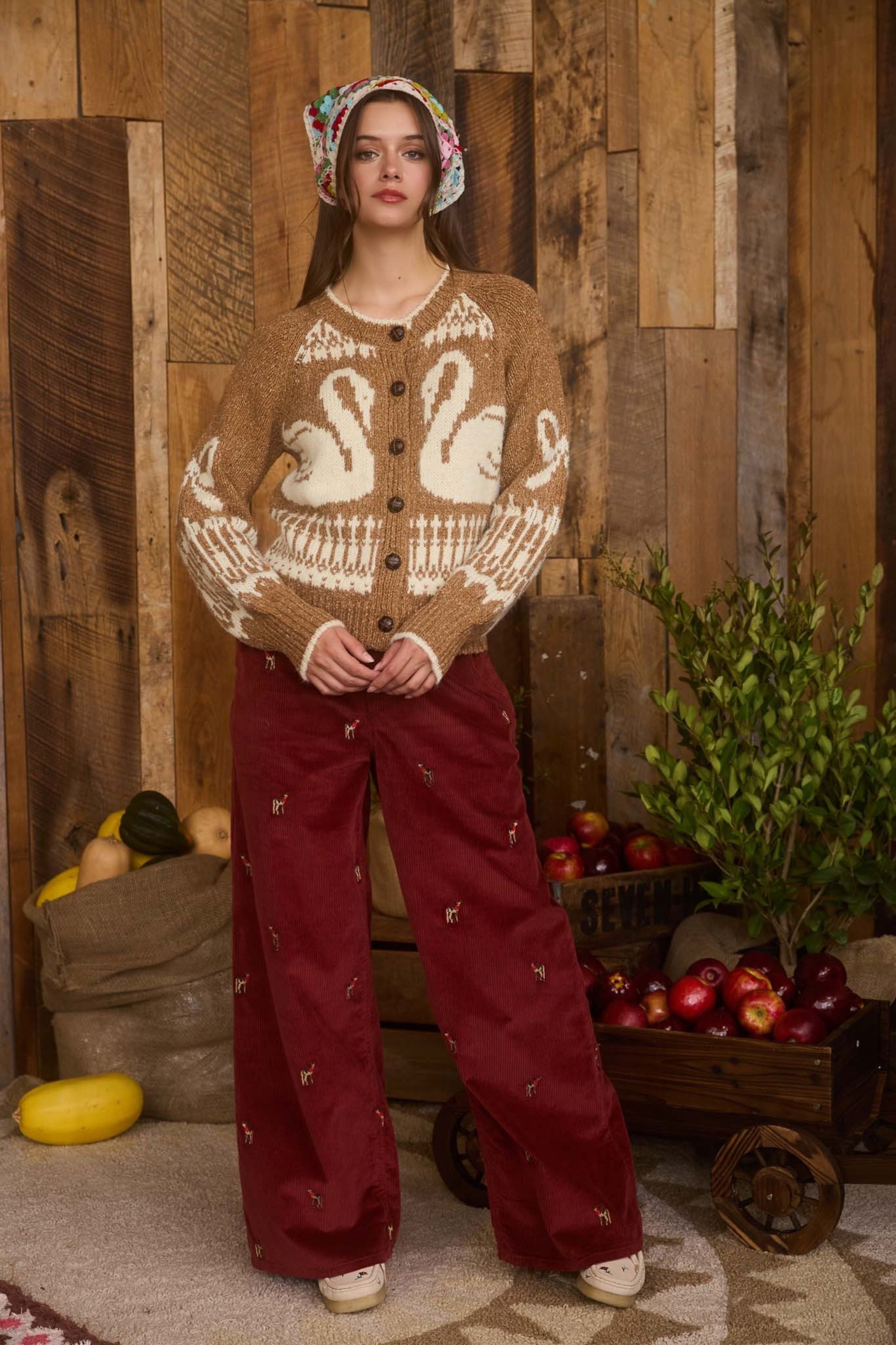 Ruby Button Up Swan Cardigan