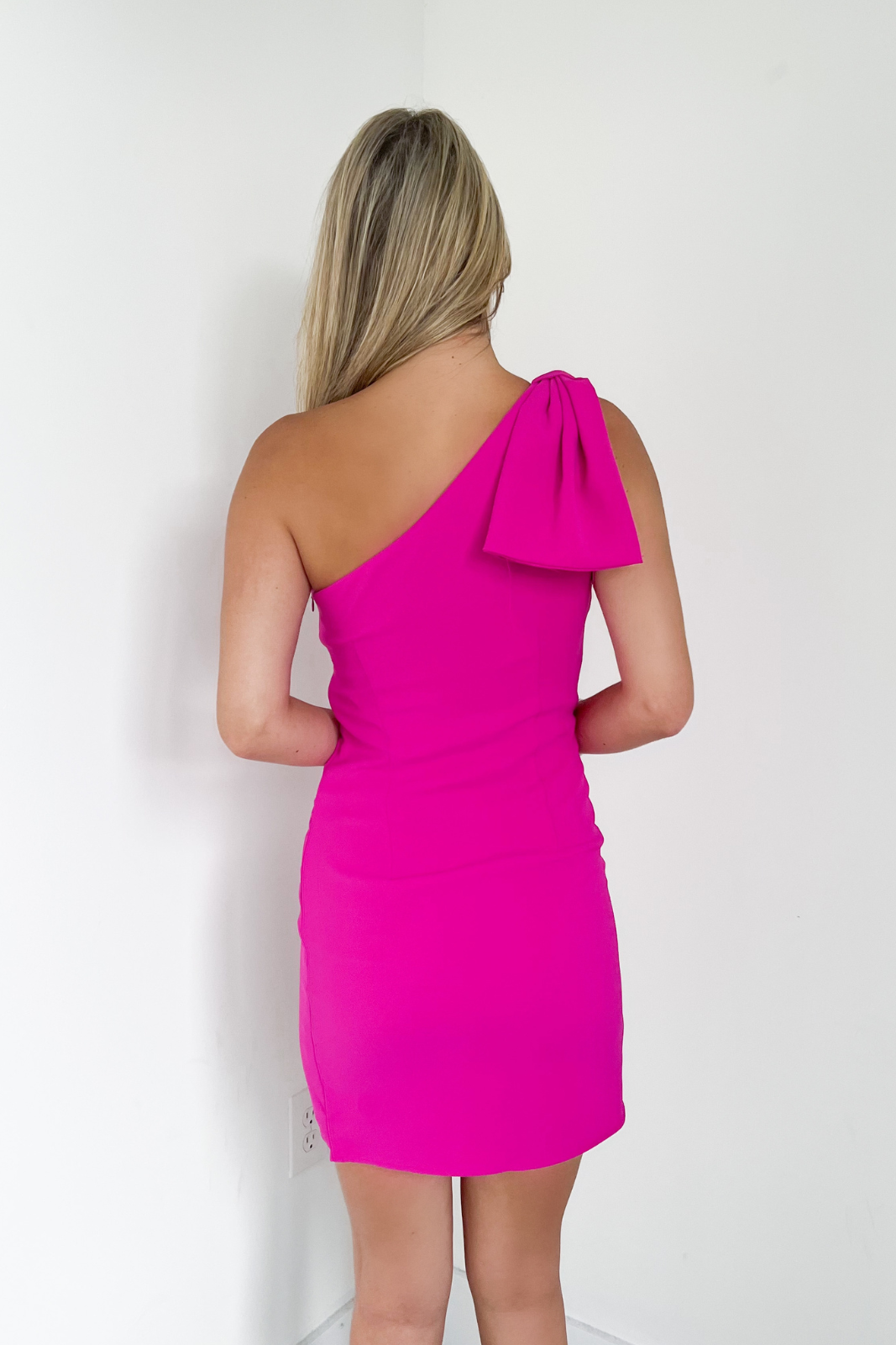 Adrian One Shoulder Dress with Bow - fab'rik